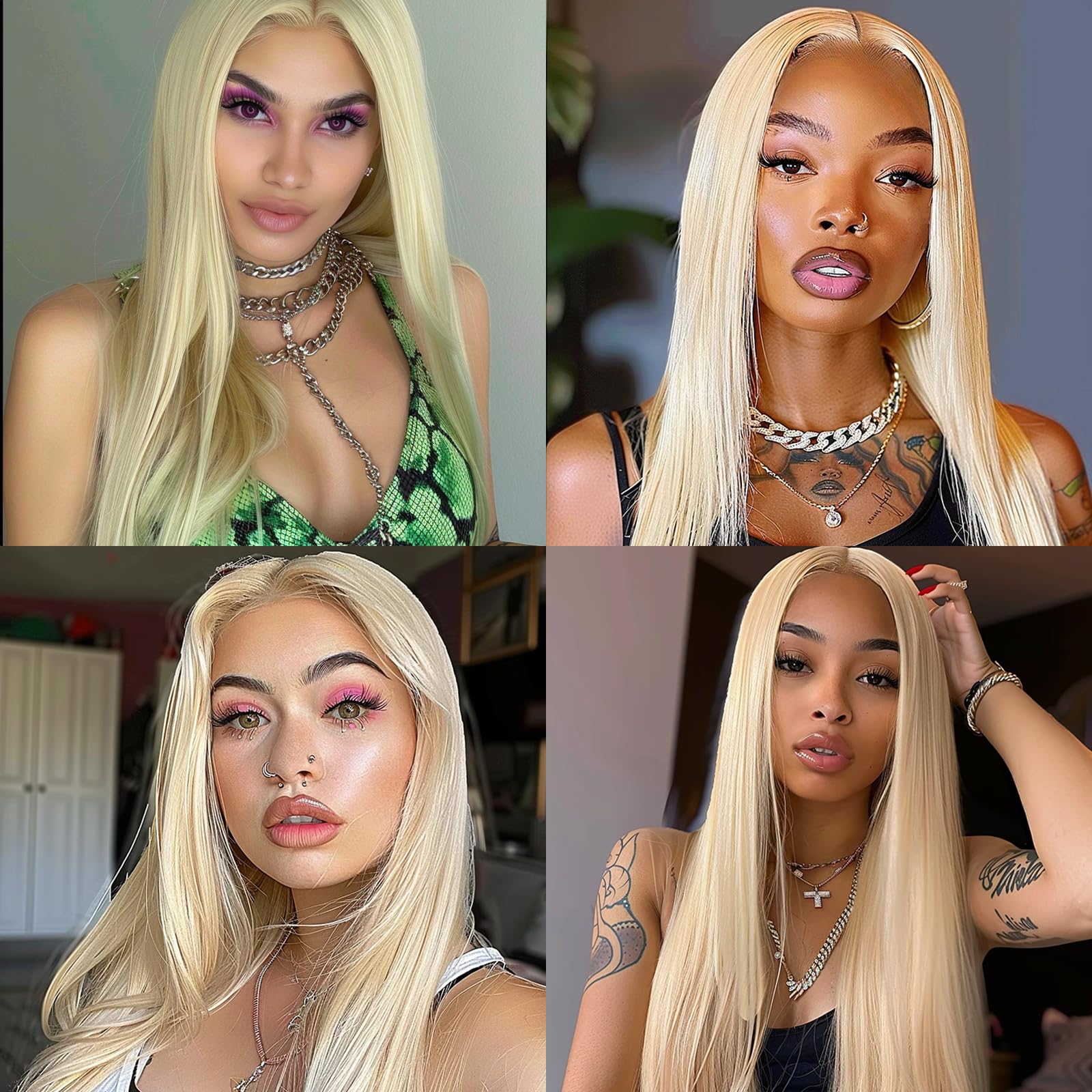 BERRYLION Long Straight Wigs for Women, Light Blonde, Average Size - Image 2