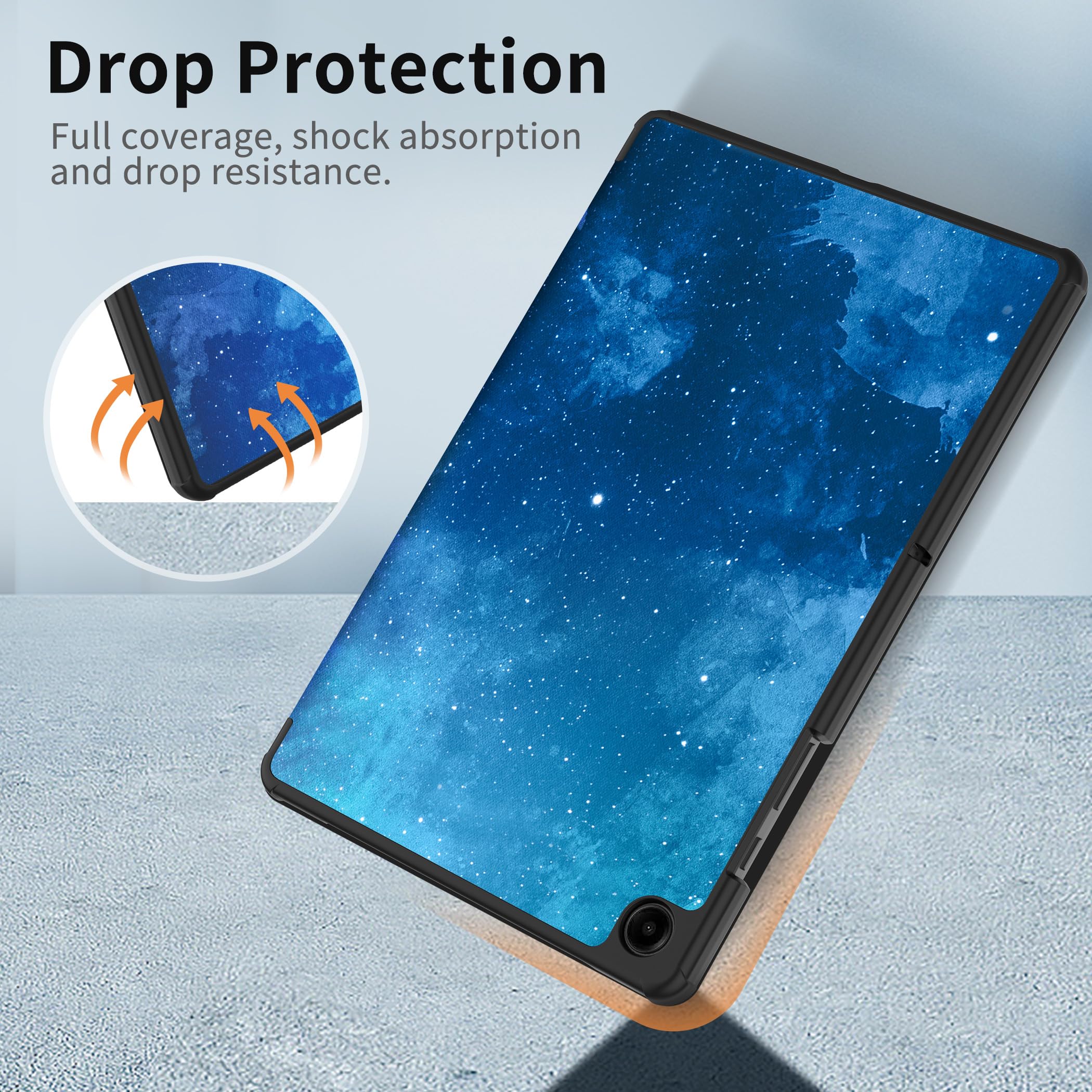 EasyAcc Custodia Cover Compatibile con Samsung Galaxy Tab A9+ / A9 Plus 11 Pollici 2023 SM-X210/ X215/ X216 Tablet, Stella blu