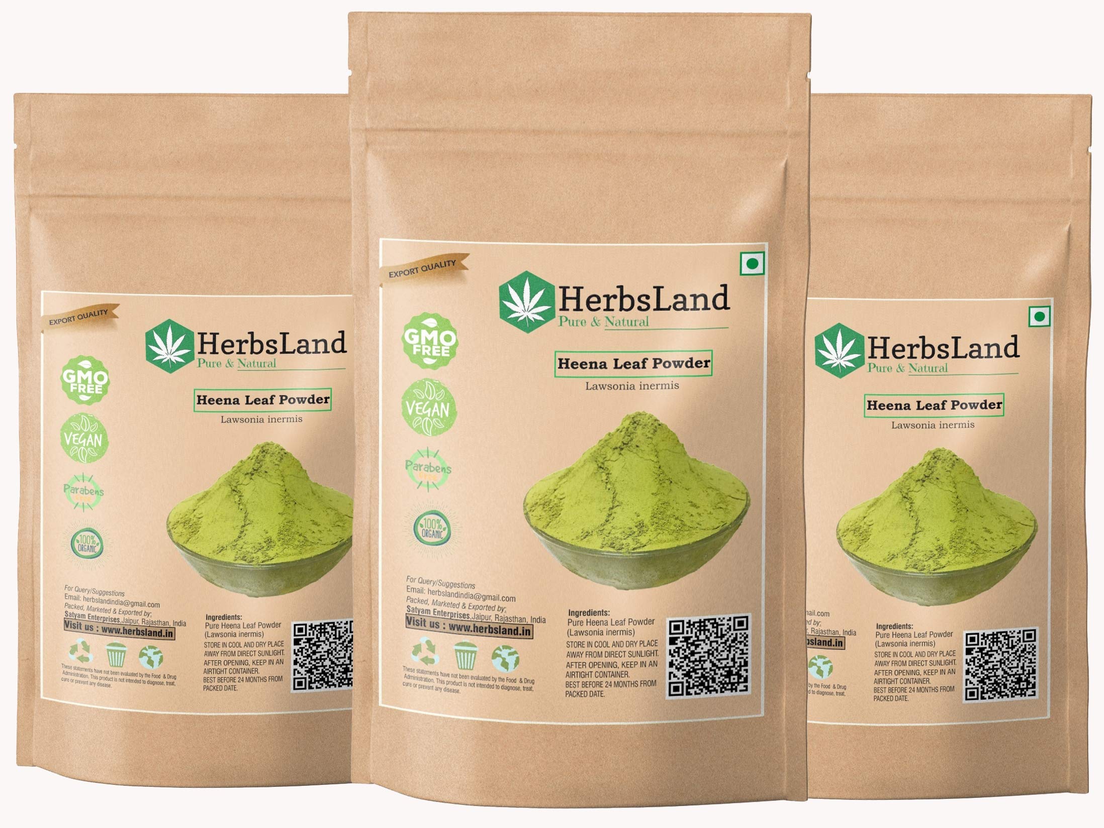 HerbsLand® 100% Natural and Pure Herbal Henna Leaf Powder (Lawsonia Inermis) (Rajasthani Henna) for Hair Care | Hair Color | Hair Dye (300 Gram)-picture-33