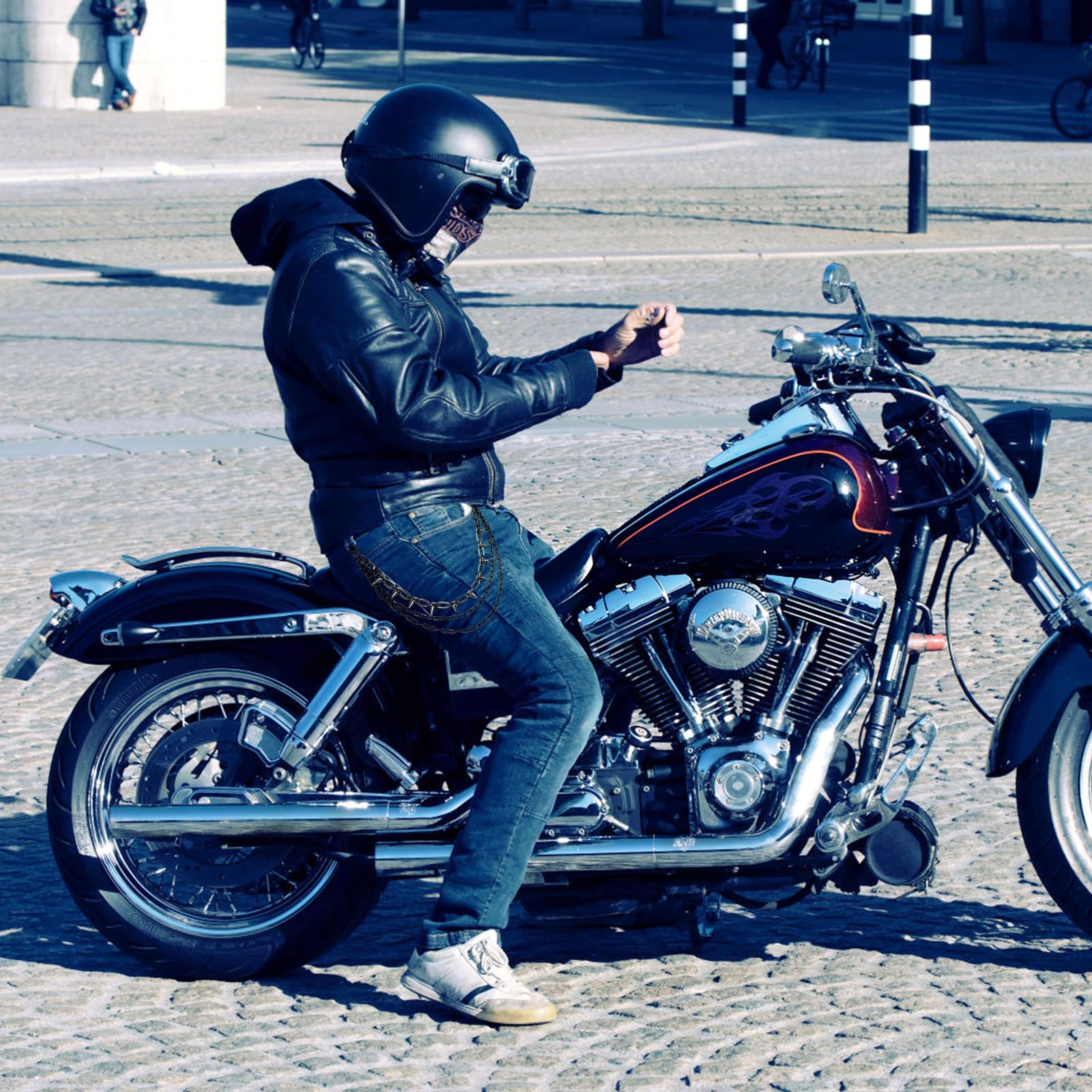Lancuchy do Spodni, Lancuchy do Portfela Punkowego Modne Lancuchy do Spodni Fajne Lancuchy Motocyklowe Ciezkie Lancuchy do Dzinsów Lancuchy do Pasów Lancuchy do Kieszeni do Dzinsów Motocyklowych