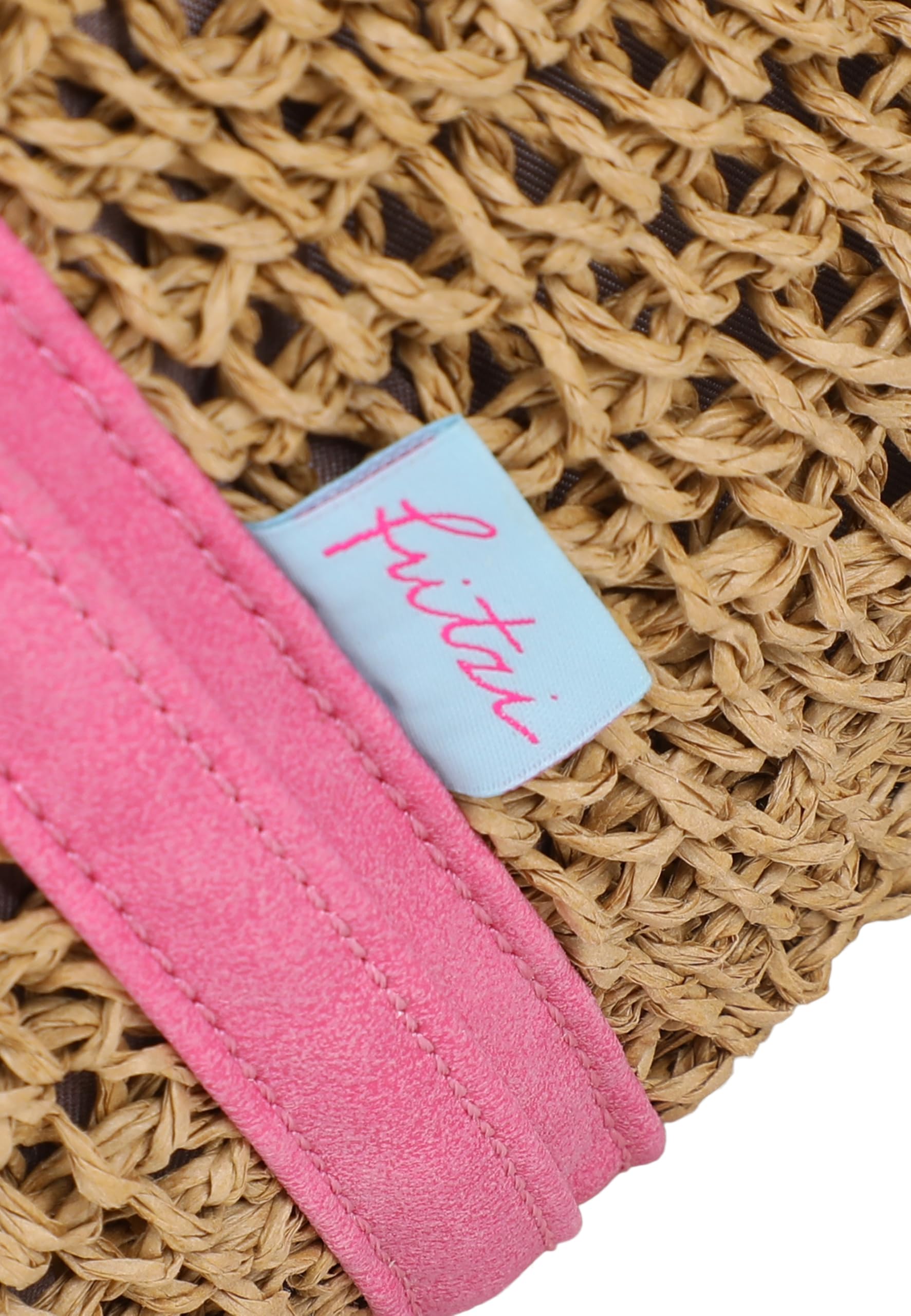 Fritzi Simply Shopper Nature Beige Strohtasche Damen Shopper Handtasche Schultertasche Sommer Strandtasche Raffia Tasche Natur Look Einkaufstasche Urlaubstasche 42 x 63 x 3 cm – Mint, Blau, Pink