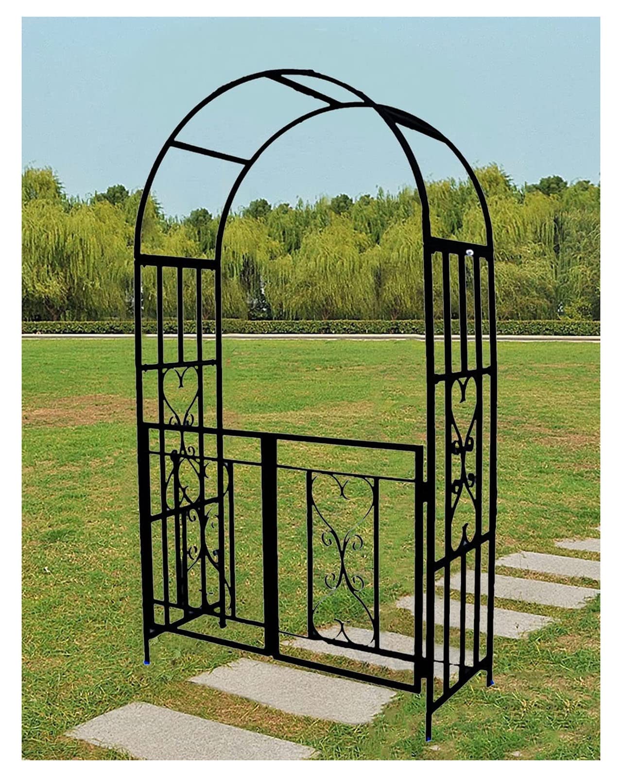 Metalen Rozentuinboog Boog Voor Klimplanten Tuin Prieel Pergola Witte Latwerkbogen Voor Bruiloft Brede 80cm-350cm Rozenranken (Size : W240xH220cm/94x87inch