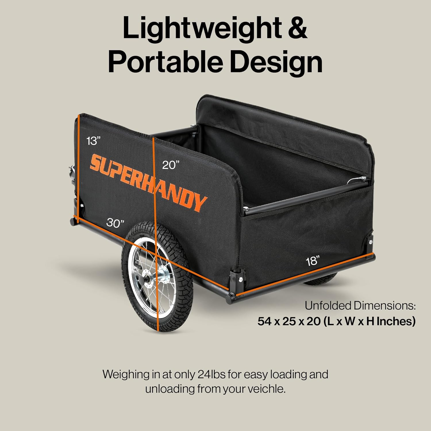 SuperHandy Foldable Wagon - Lightweight, 155 lbs Capacity, Tool-Free Assembly, Compatible with GUT112/GUT140/GUT142 SuperHandy/G Mobility Scooters image 3