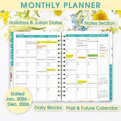 Miniatura 3 de Ymumuda Agenda 2024, planificador semanal y mensual de 12 meses de enero de 2024 a diciembre de 2024, 8.4 x 6 pulgadas, planificador en espiral con