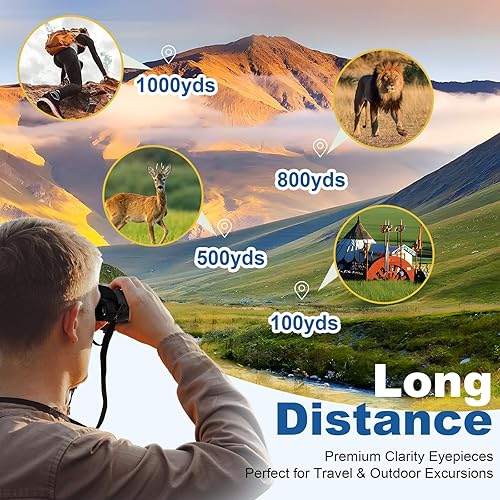 Miniatura 8 de Binoculares de 12 x 25 para adultos y niños, prismáticos compactos HD con visión nocturna con poca luz y ocular grande, prismáticos de alta potencia