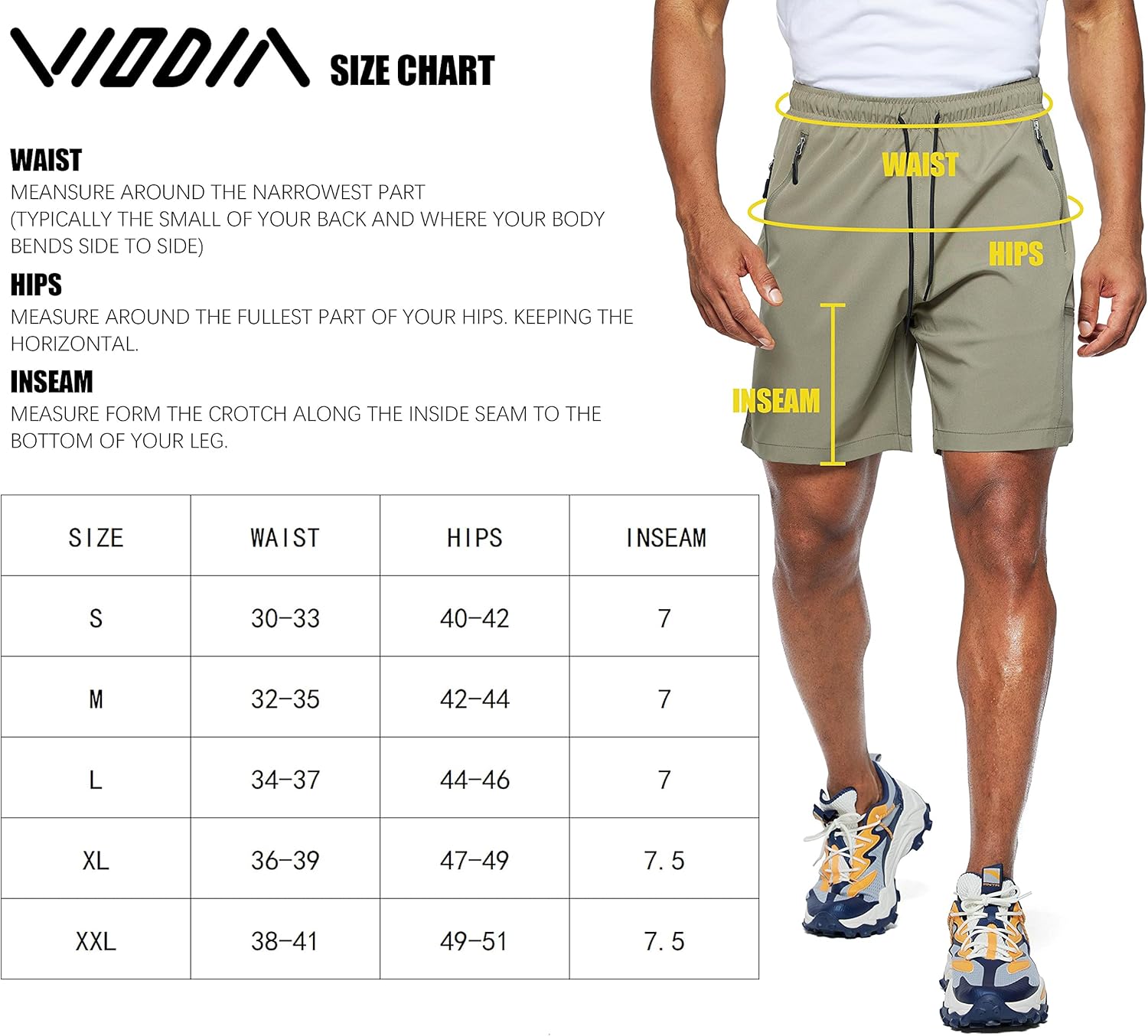 Viodia Men's Hiking Cargo Shorts Stretch Quick Dry Golf Workout Shorts for Men Casual Fishing Athletic Shorts with Pockets : Sports & Outdoors
