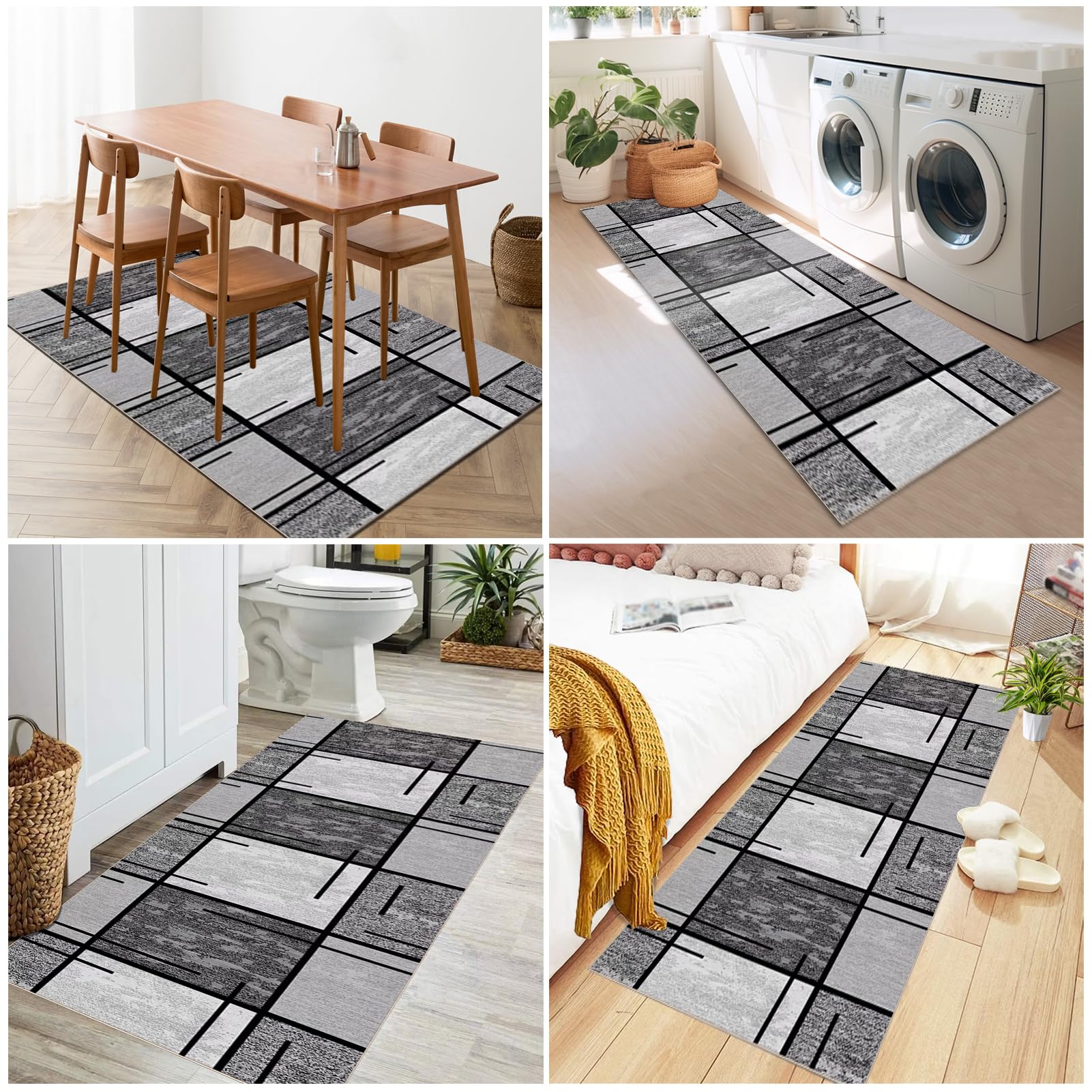 Alfombras de Pasillo Alfombra Cocina 60 x 180 cm Alfombra Pasillo Larga Tapete de Cocina Antideslizante Lavable Cocina Felpudo Entrada Casa Alfombra Corredor para Puerta Cocina Pasillo