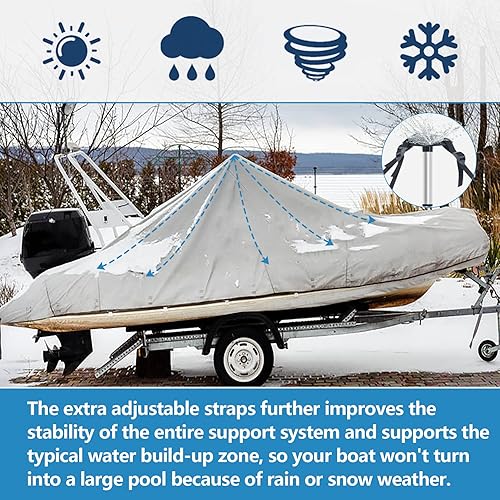 Miniatura 2 de Paquete de 2 postes de soporte para cubierta de barco con base de goma antideslizante y correa, sistema de soporte para cubierta de barco de