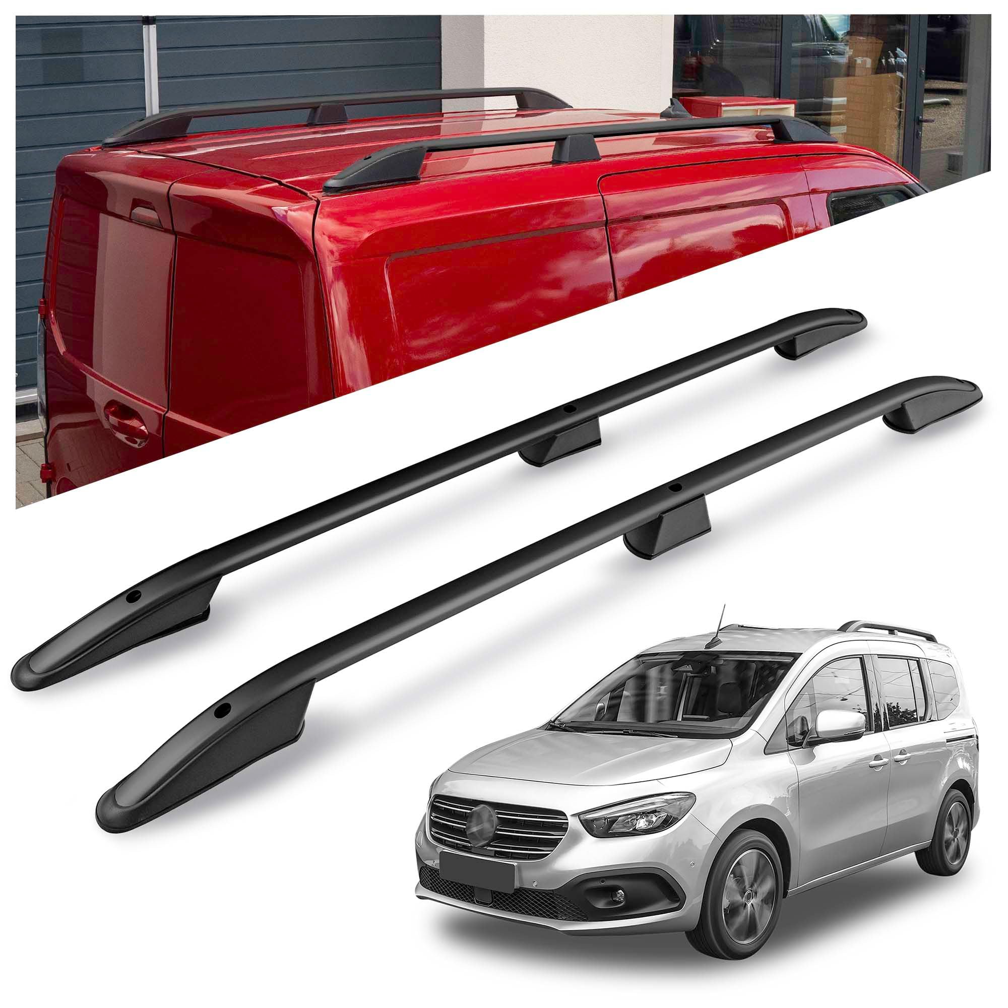 CHROMEMASTER | Dachrelinge Dachträger Kompatibel mit Mercedes EQT 2023+; Geeignet zur Montage von Dachträgern, Dachboxen und Fahrradträgern | Einfache und Schnelle Montage | Alu