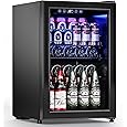 Gaming Light Up Beverage Refrigertor, Led Lighting Door 120 Cans Freestanding Beverage Fridge, Cyberpunk Beverage Cooler for Gaming, Gaming Room, Bar, Party (Lighting)