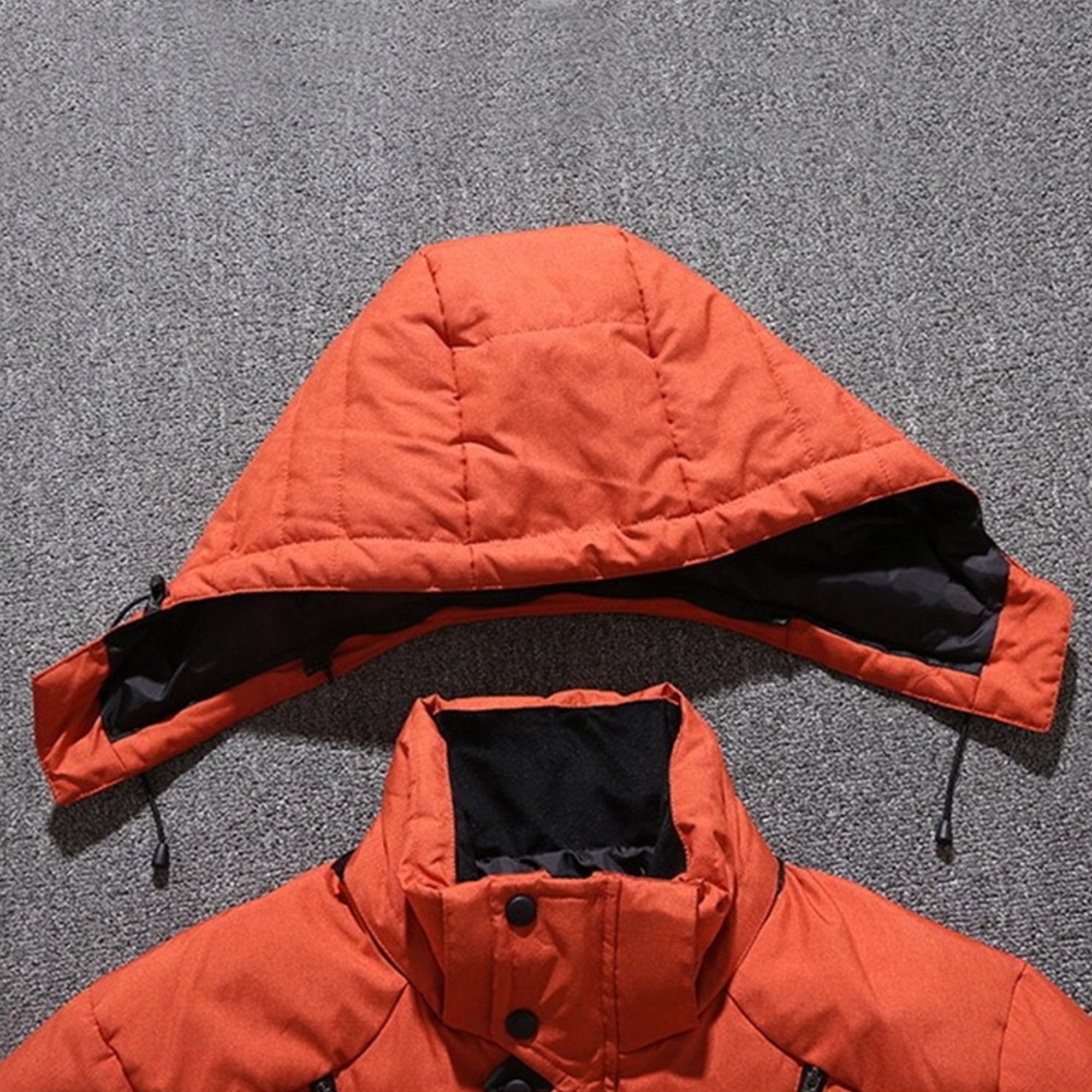 Chaqueta de esquí de montaña para hombre, ajustada, cálida, cortavientos, chaqueta de trabajo con capucha
