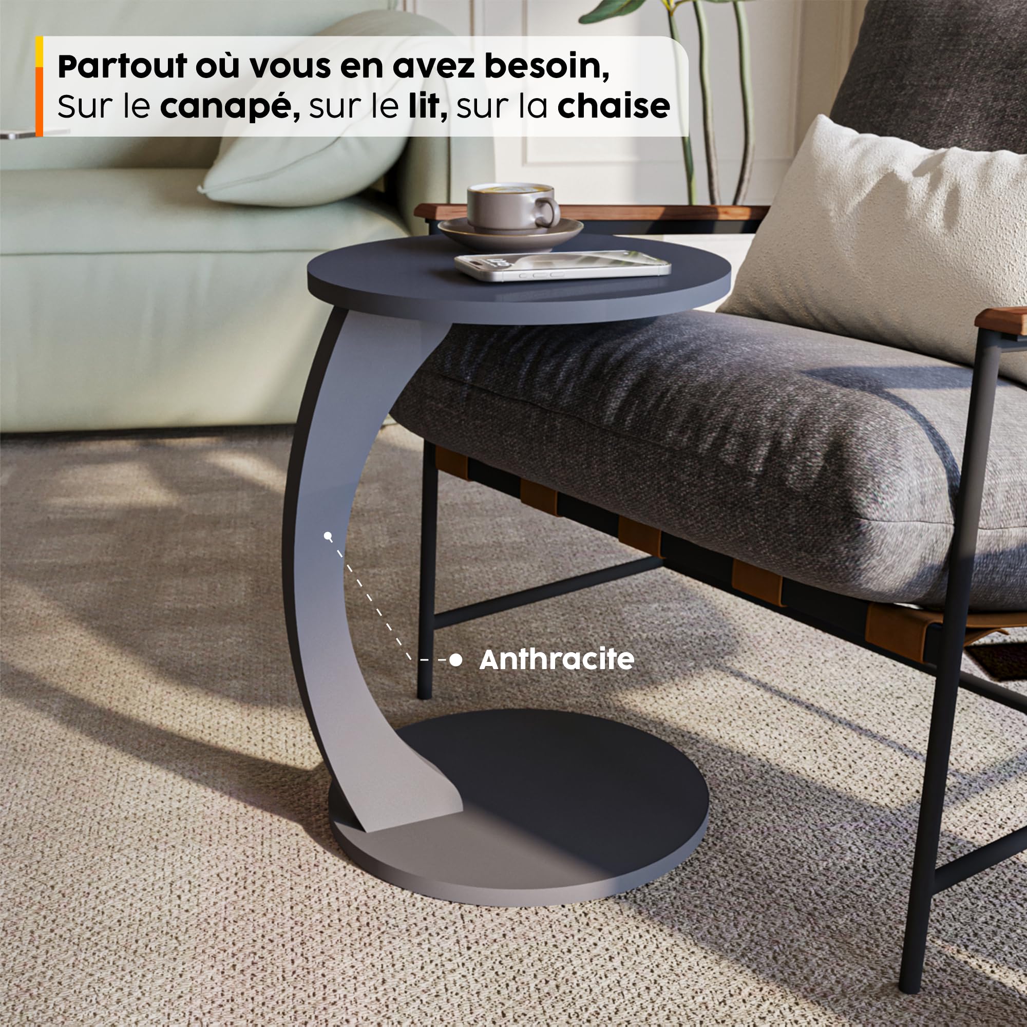 Sugodesign Table Basse Avec Roulettes, Petite Table D'appoint En Forme