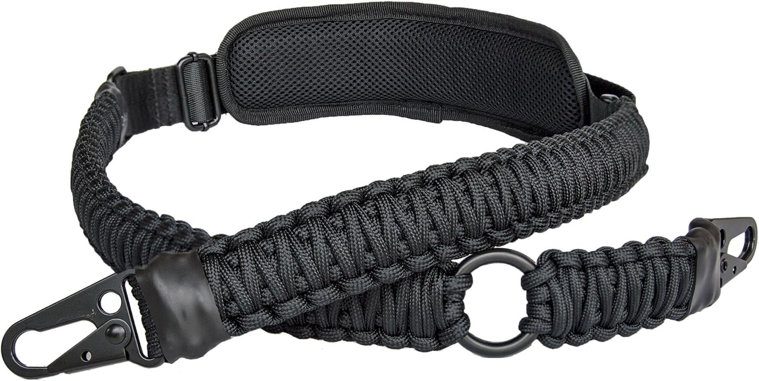 550 Paracord 2 Point Rifle Sling Adjustable Strap with Shoulder Pad
