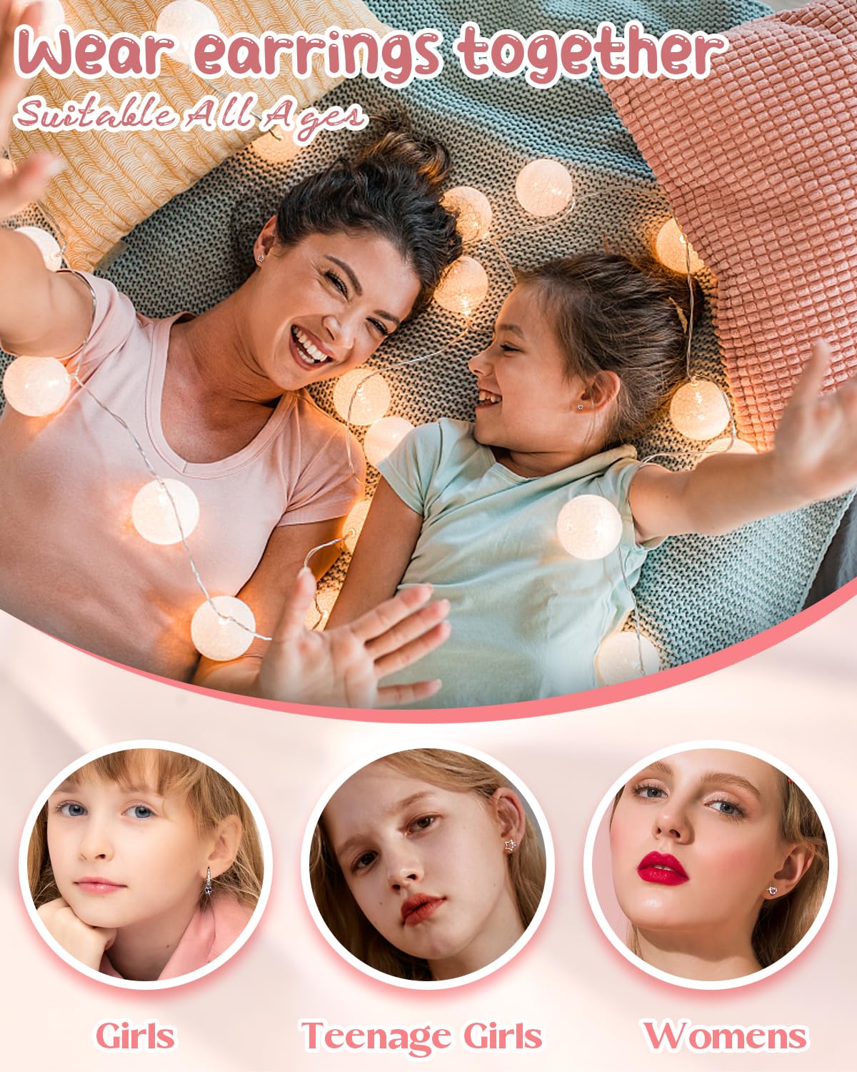 ORAZIO 3 pary srebrne kolczyki dla dzieci dziewczynka kolczyki dziecko serce gwiazda srebro kreole Helix piercing do ucha kolczyki dziecko dziewczynka