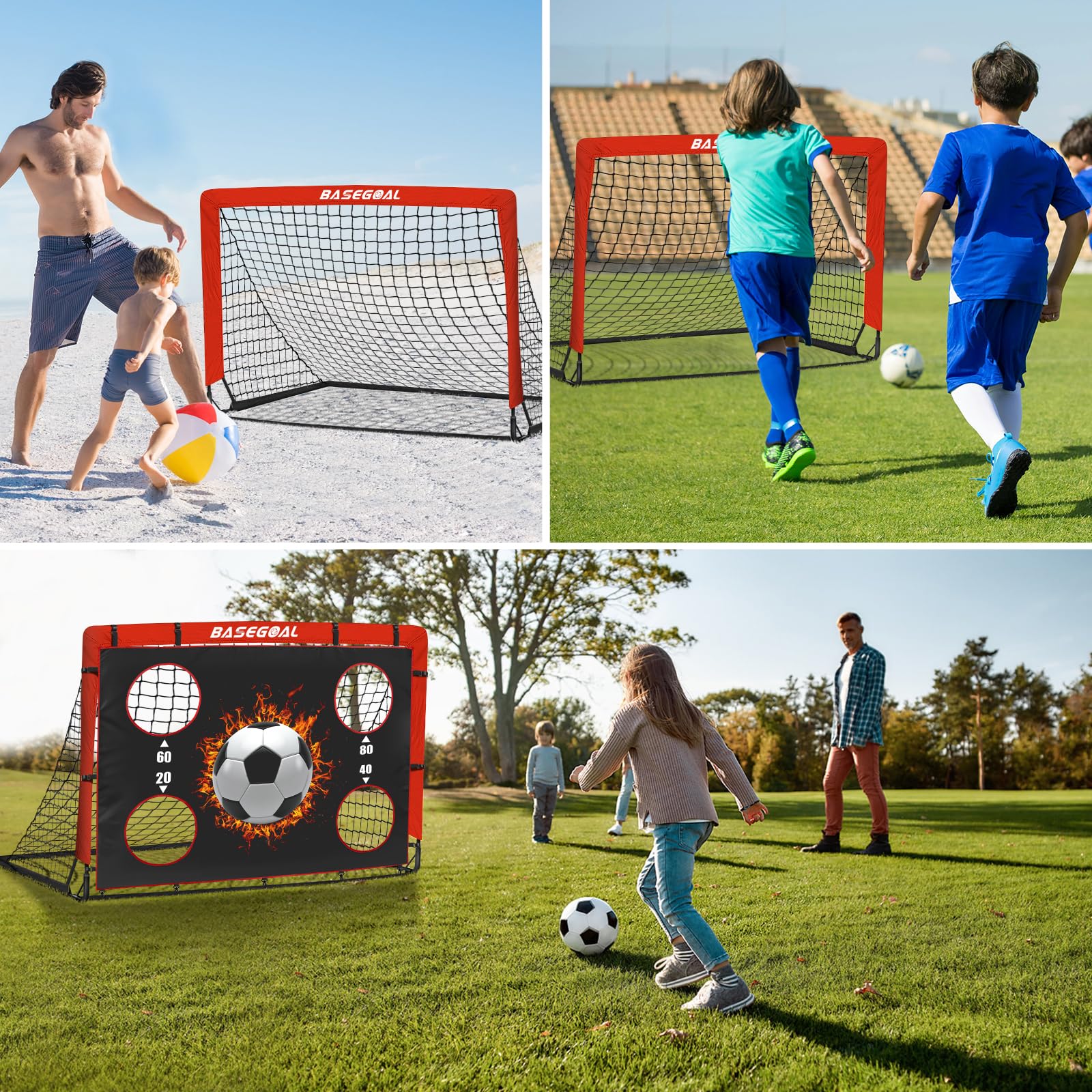 Porteria Futbol Plegable Portatil 150x120 CM con Bolsa Transporte Diana Colgante