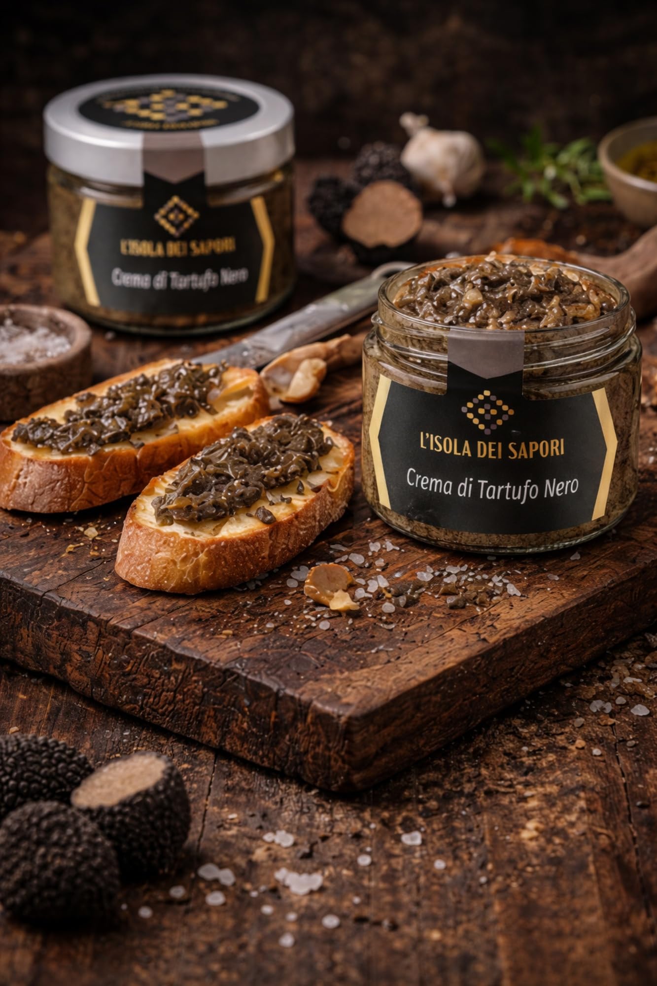 L'Isola dei Sapori 100% Crema di Tartufo Nero, Condimento Pasta Risotto Bruschette - 100 g