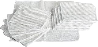 Pack de 12 panos 40x40 grelha branca 100% algodão. Pano multiusos e multisuperfície.