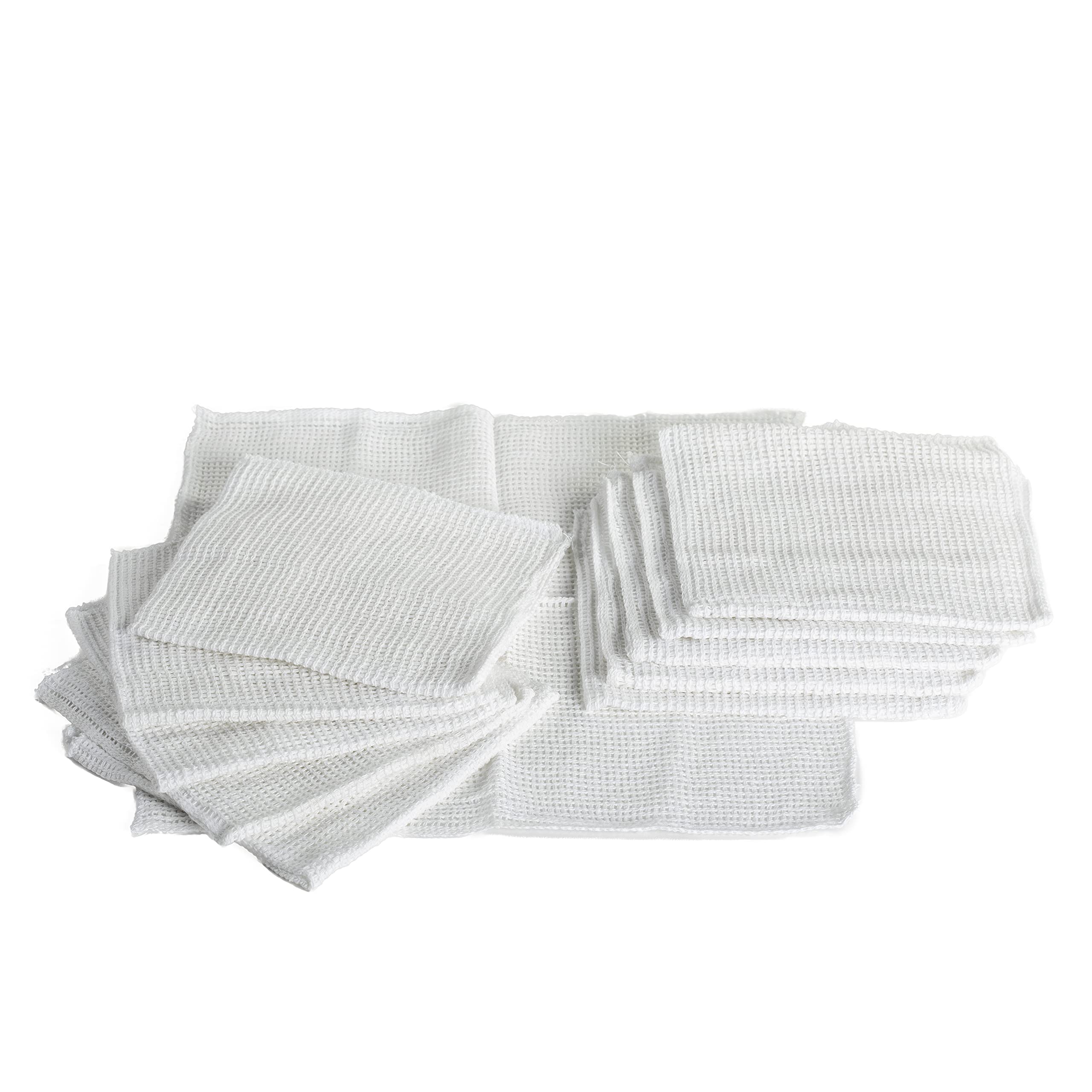 Pack 12 BAYETAS PAÑO 40x40 Rejilla Blanca 100% algodón. Bayeta Multiusos y multisuperficie.