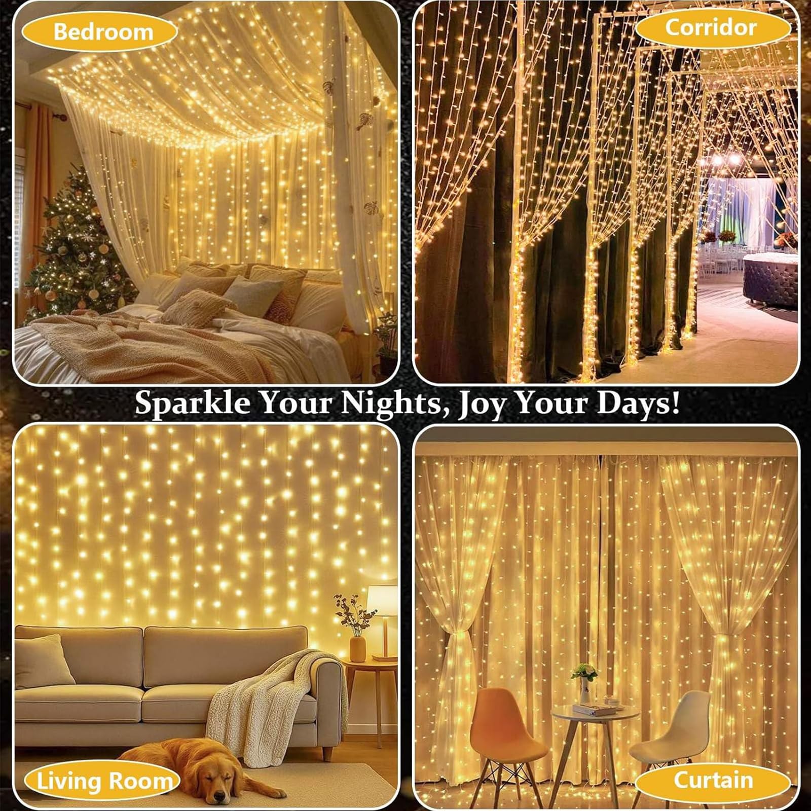 Guirnalda luminosa para exterior, 50 m, 500 LED, guirnaldas luminosas, Navidad, 8 modos, impermeable, IP65, guirnalda para decoración de Navidad, exterior, interior, para árbol de casa