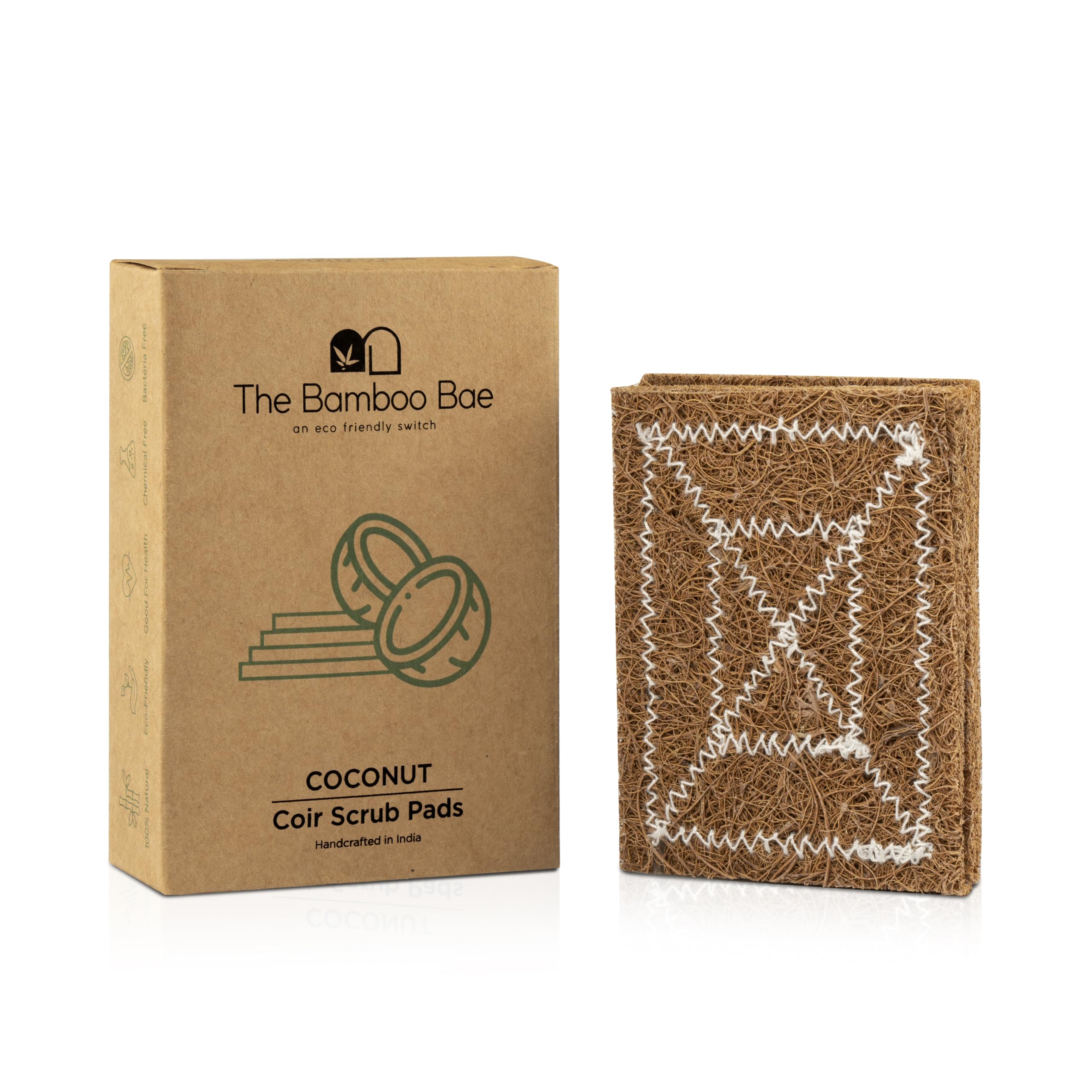 The Bamboo Bae Hand Stiched Coconut Coir Scrubbers | Set of 4 & 8 | Scratch Free & Eco Friendly | Cleaning Sponge Scrub (8) (B0CR6JFPBZ) Amazon Price History, Amazon Price Tracker