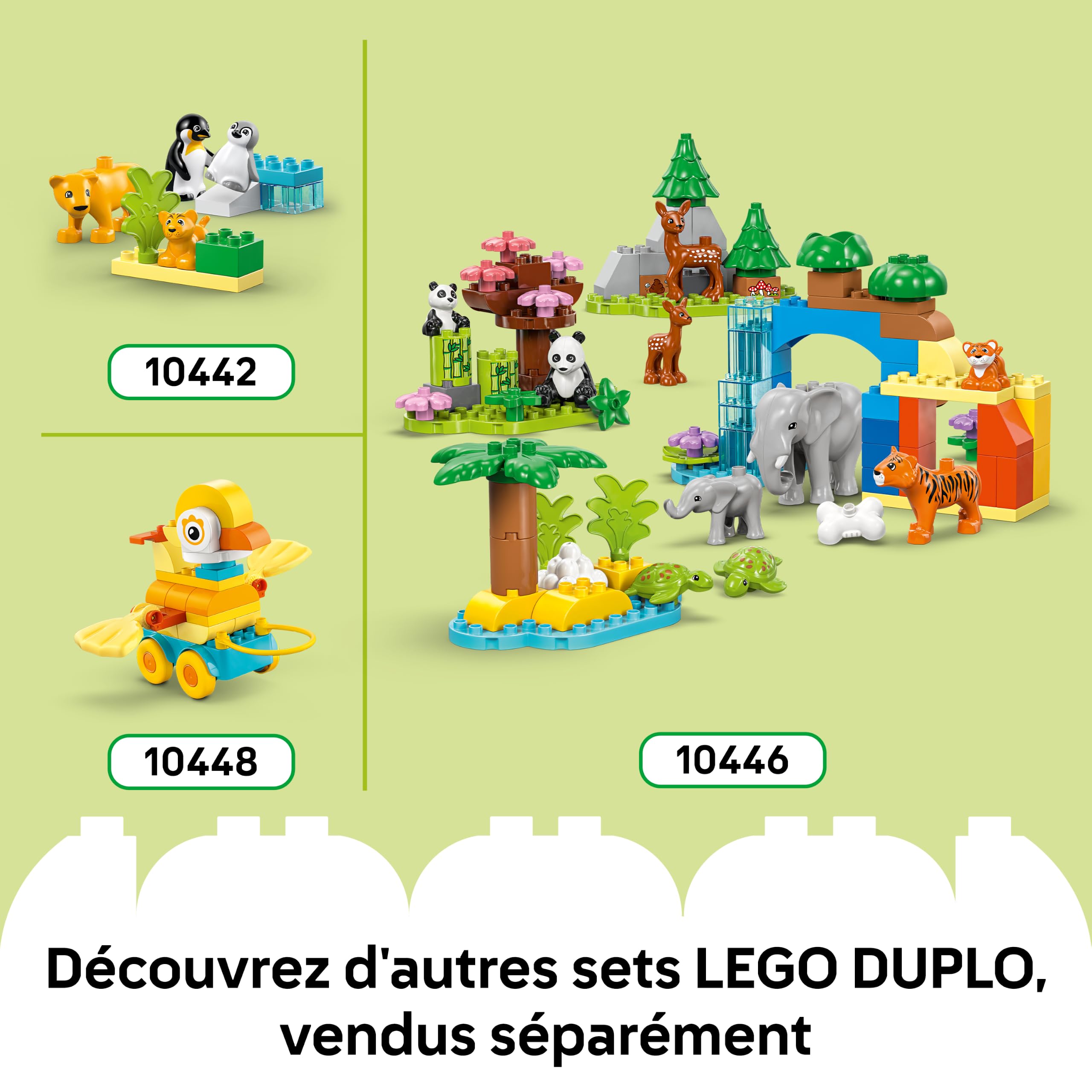 LEGO Duplo Ma Ville Dinosaures sur Roues 3-en-1 Jeu Éducatif pour Fille ou garçon 3 Ans - Diplodocus, T-Rex, tricératops & stégosaure ou ptéranodon & Parasaurolophus - Figurines de Dinosaures 10451
