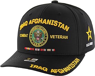 Iraq Afghanistan Veteran Hat for Men Official Licensed US Army Military Combat Veterans Embroidered Adjustable Cap