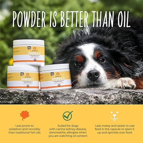 Miniatura 4 de Pawsomely Healthy Aceite de pescado omega-3 para perros, aceite de anchoa capturado en la naturaleza, alto EPA y DHA, apoya la piel, el abrigo, las