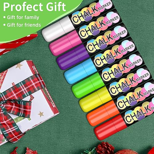 Miniatura 7 de Marcadores de tiza jumbo versátiles: 8 vibrantes marcadores de pintura para ventanas de automóvil, lavables para automóviles, punta gruesa de 0.591