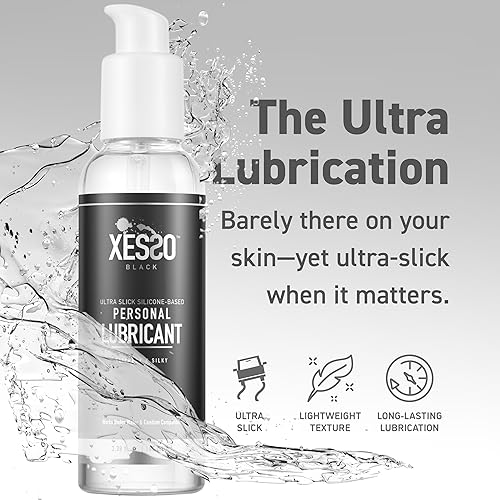 Miniatura 2 de XESSO Ultra Slick - Lubricante a base de silicona de 3.38 onzas líquidas, resistente al agua, seguro para condones y látex, agradable a la piel