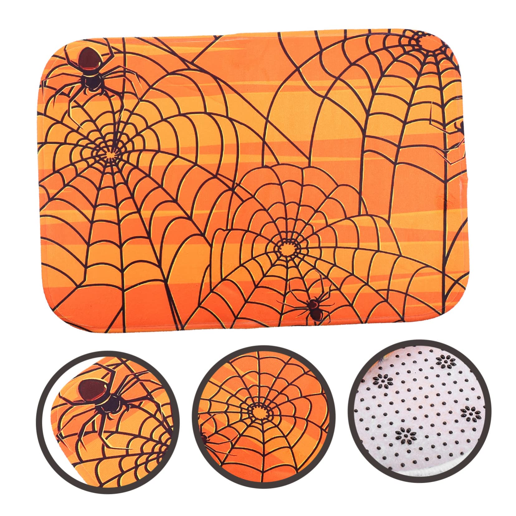 HANABASS 4pezzi Tappetino Antiscivolo Per Halloween Con Design Ragnatela Decorativo Per Entrate e Cucine Per Festeggiamenti e Decorazioni Festive