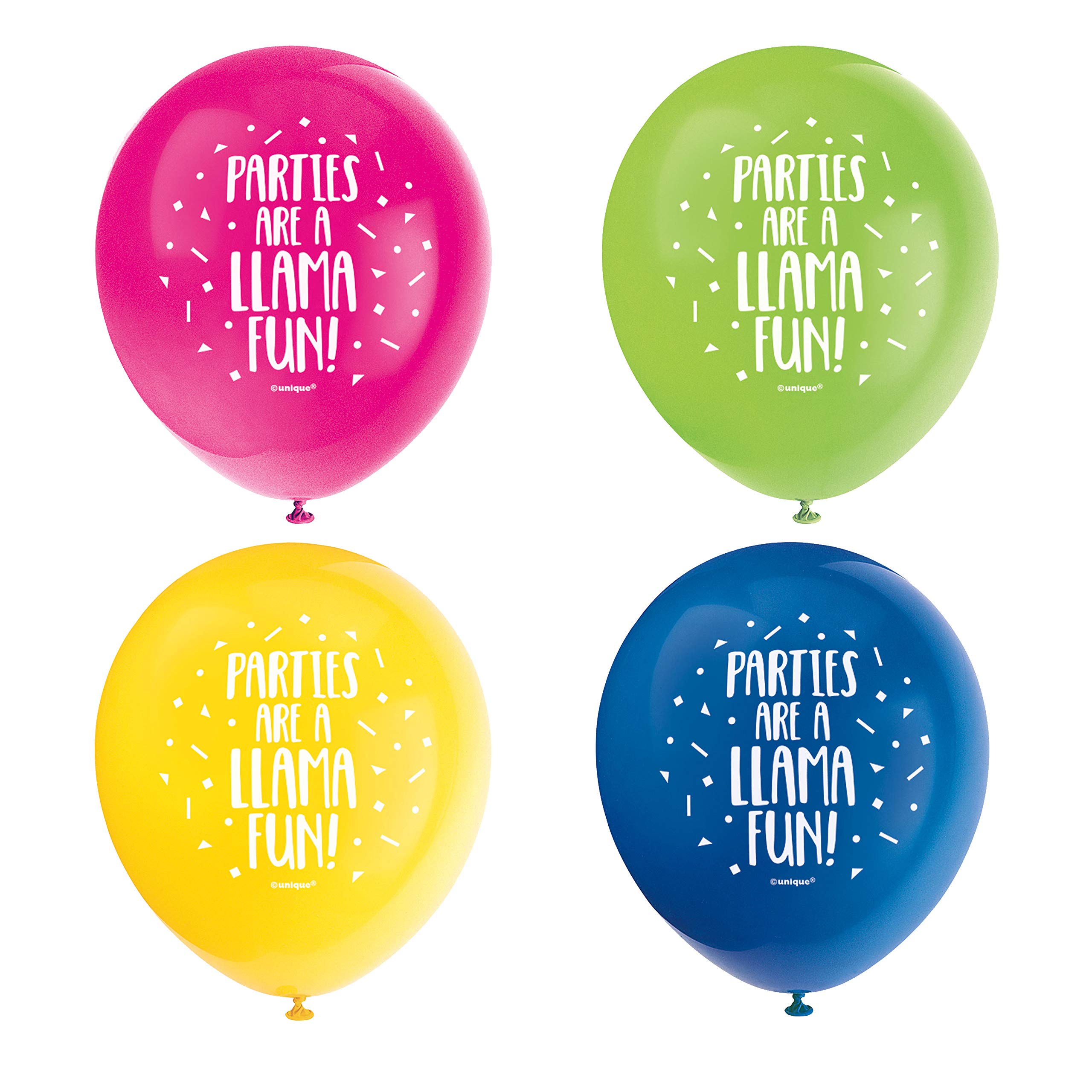 Llama Birthday Assorted Color Latex Balloons - 12