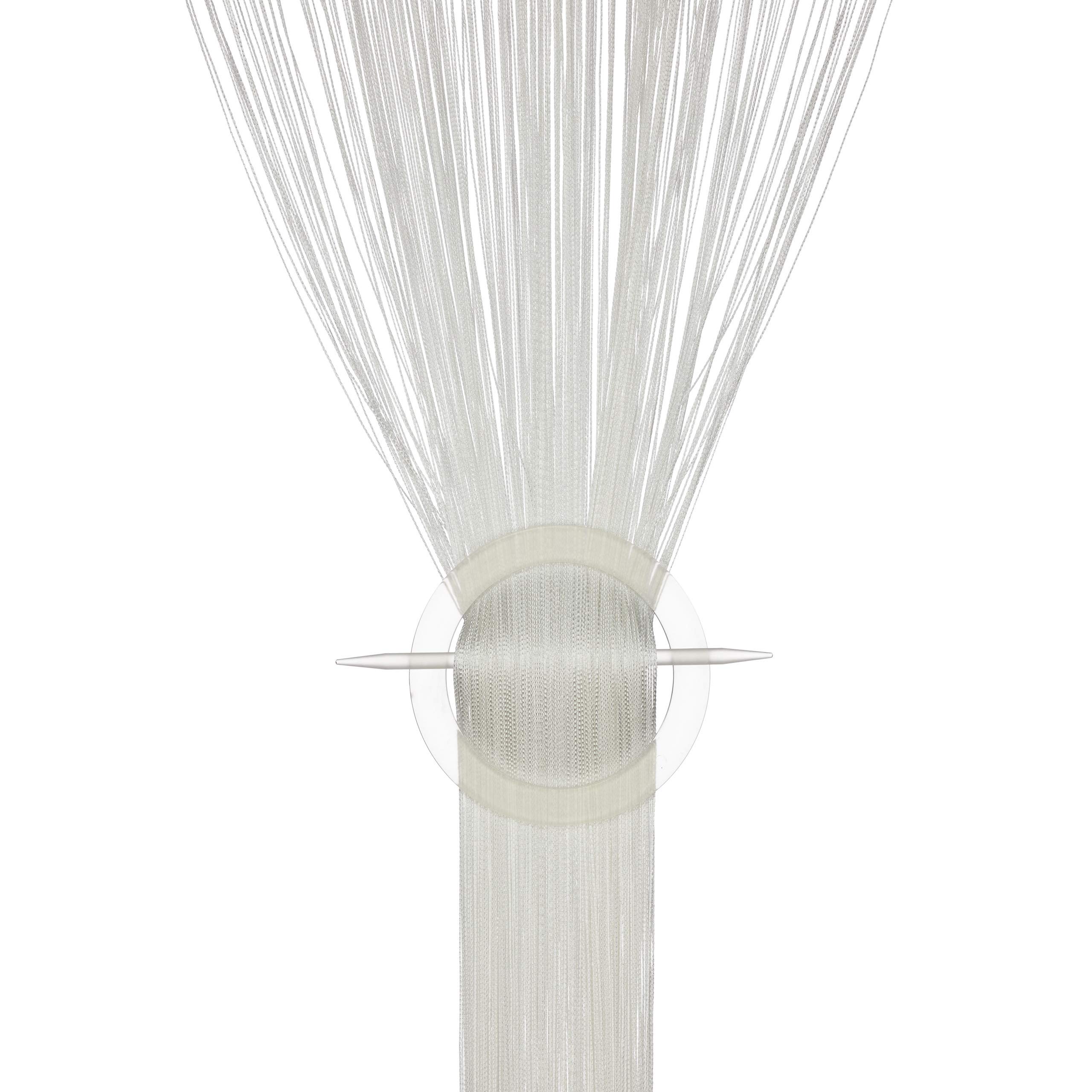 Relaxdays Rideau Fils, Lot de 5, Rideau de Porte ou fenêtre, 145 x 245, Rideau Spaghetti, pour Tringle, Peut être Raccourci, Blanc