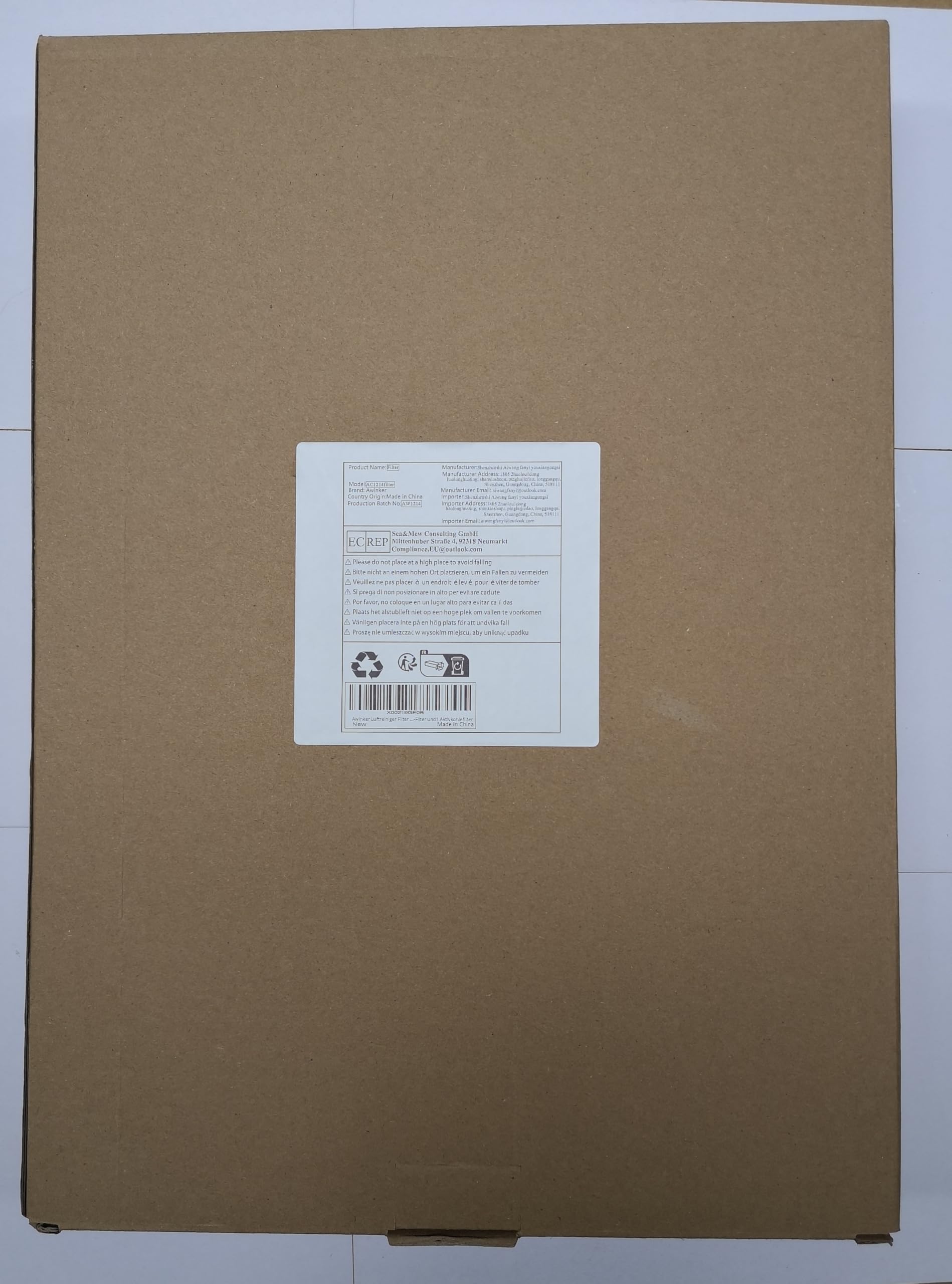 Awinker Set di filtri per purificatore d'aria per Philips AC1215, AC1217, AC1214/10, AC2729/10, filtro di ricambio compatibile con Philips FY1410/30, FY1413/30, Series 1000,1 filtro HEPA e 1 filtro ai