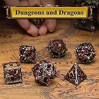 Vista 2 de Beholder - Juego de dados DND, dados de ojo de dragón, ZHOORQI 7 piezas, juego de dados poliédricos para Calabozos y Dragones, RPG, regalos DND