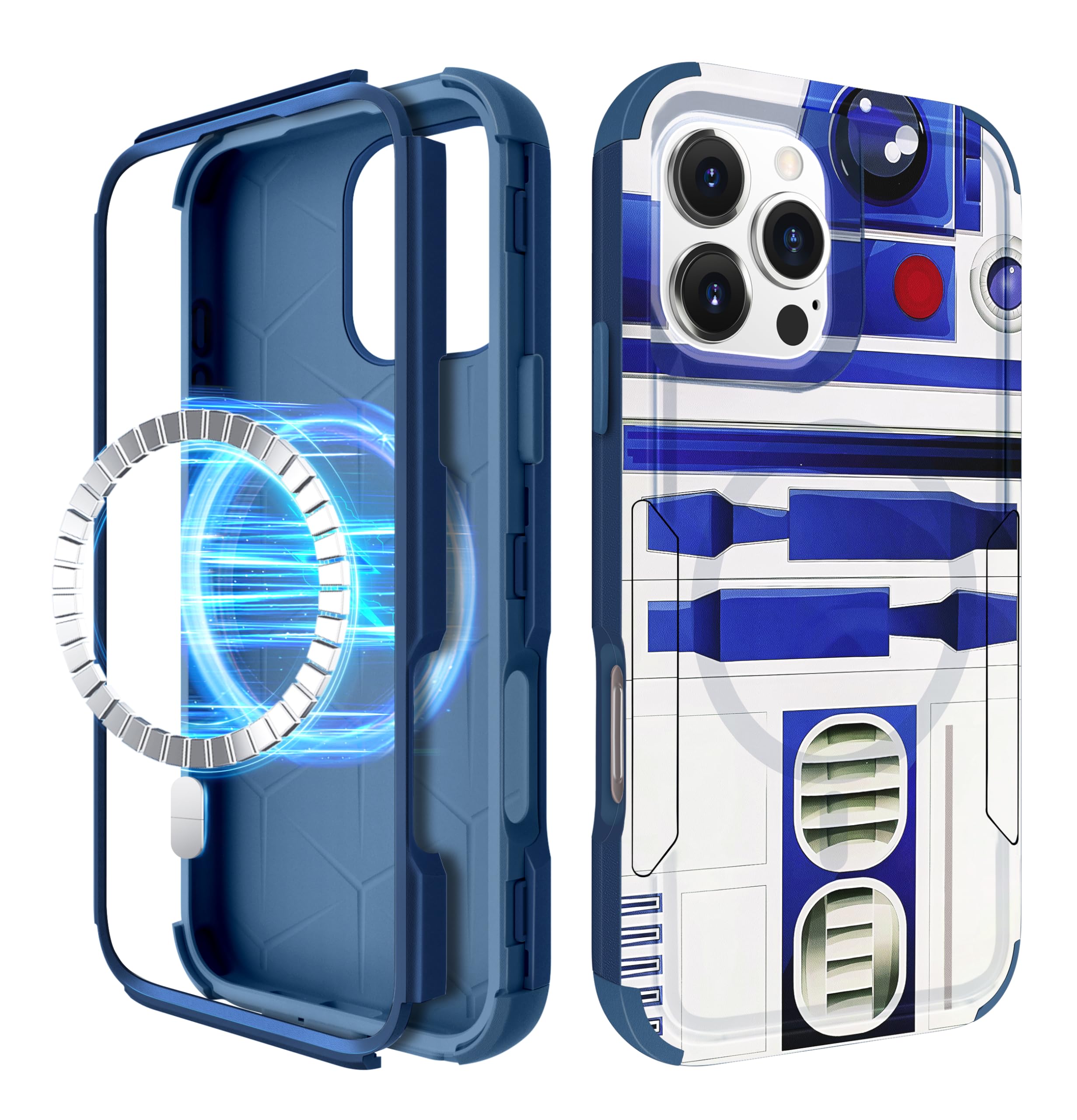 LISEVO for iPhone 16 Pro Max Case - Compatible with MagSafe Women Cute Girls Magnetic Protective Phone Cover Boys Unique Design Heavy Duty Shockproof