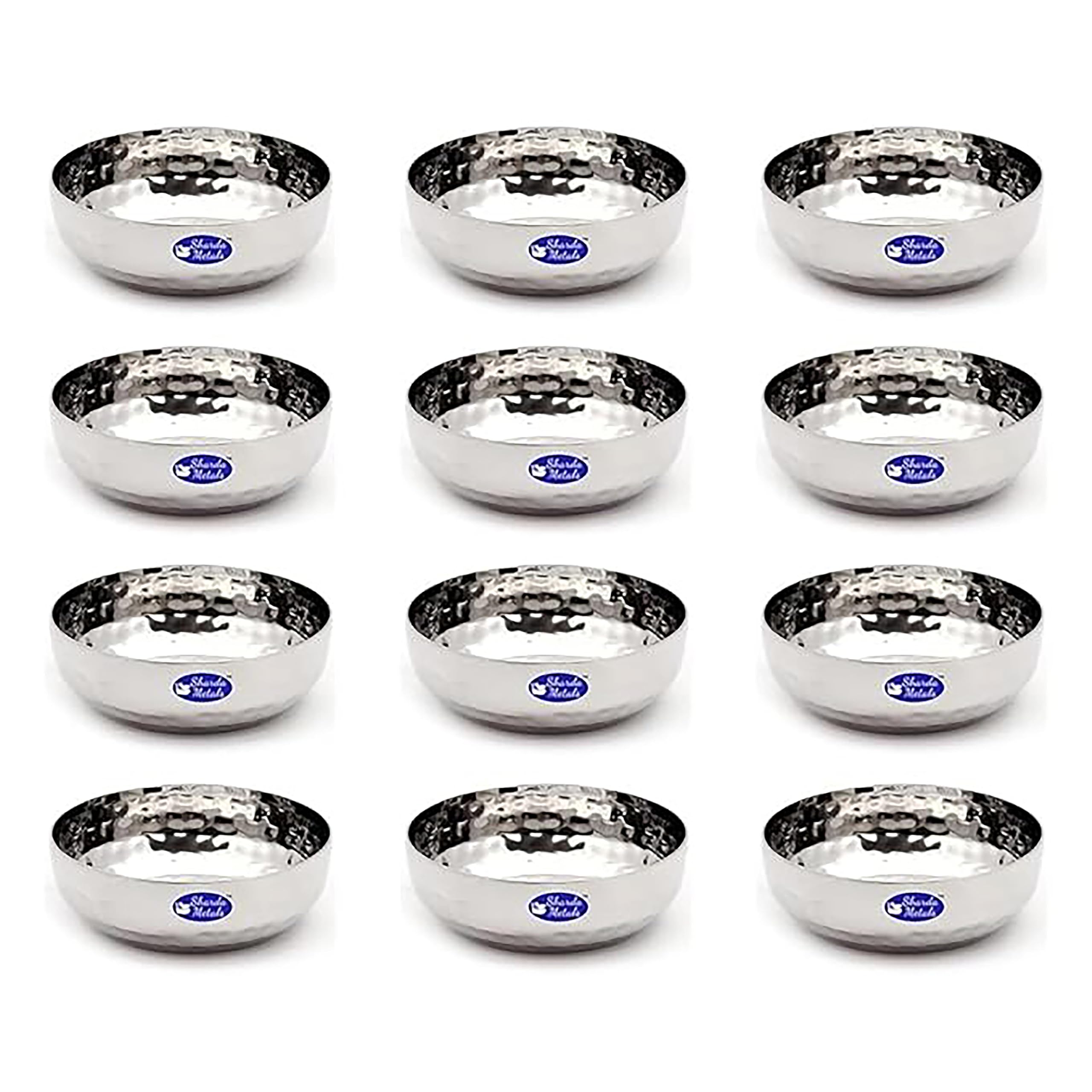 Sharda Metals Mathar Hammerred Steel Side Rice Plates Stainless Steel, Elevate Your Culinary Experience - Set of 12 (B0CFLFQ59S) Amazon Price History, Amazon Price Tracker