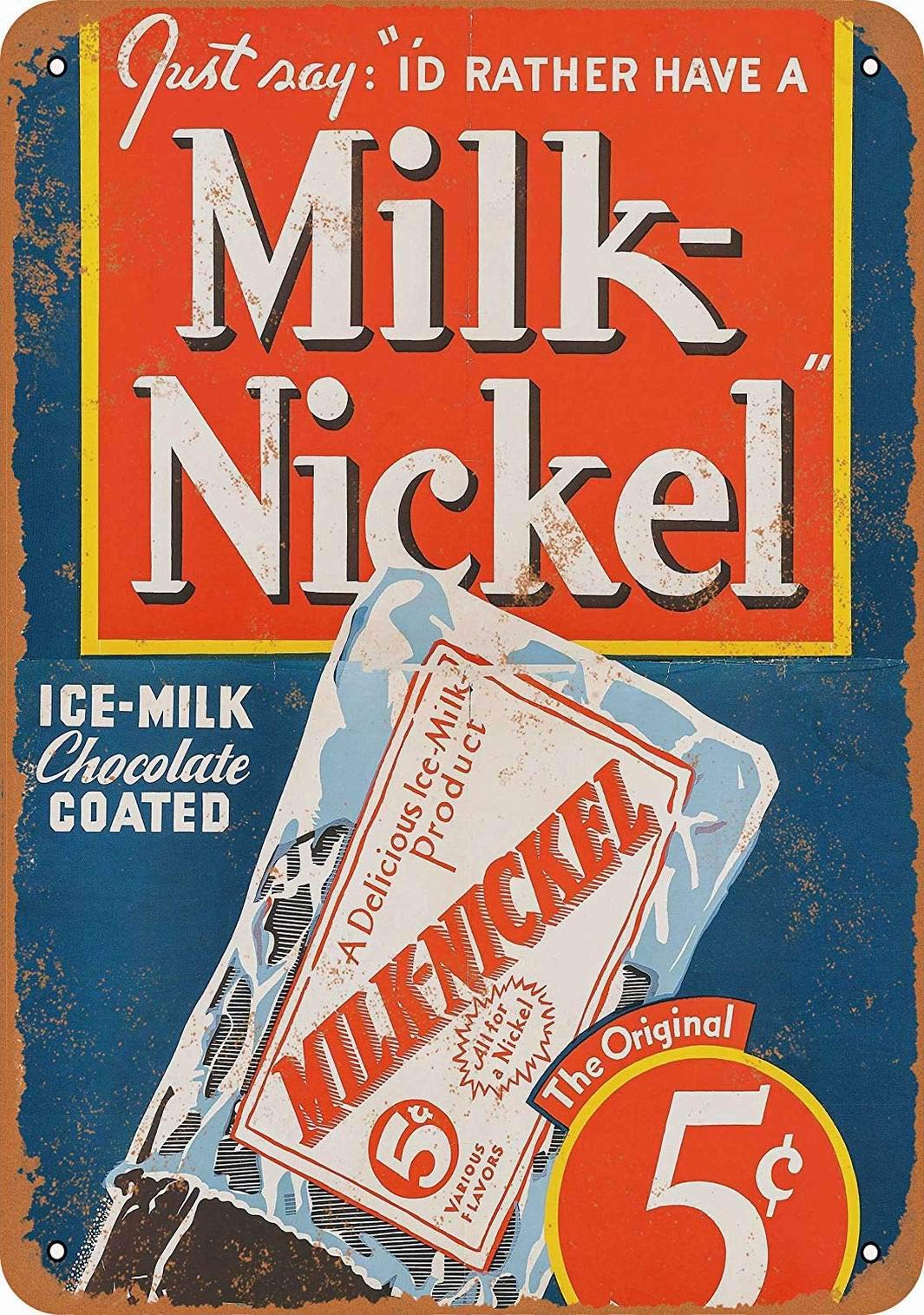 Amazon.com: LoMall 8 x 12 METAL SIGN - Milk-Nickel Ice Milk Bar