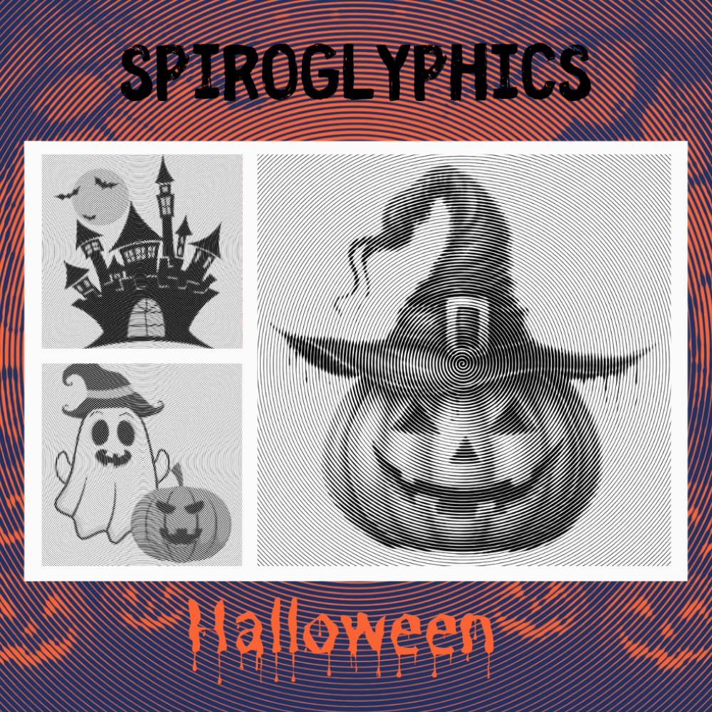 Spiroglyphics Halloween: Spiral Coloring Book With Hidden Pictures For Relaxation & Stress Relief