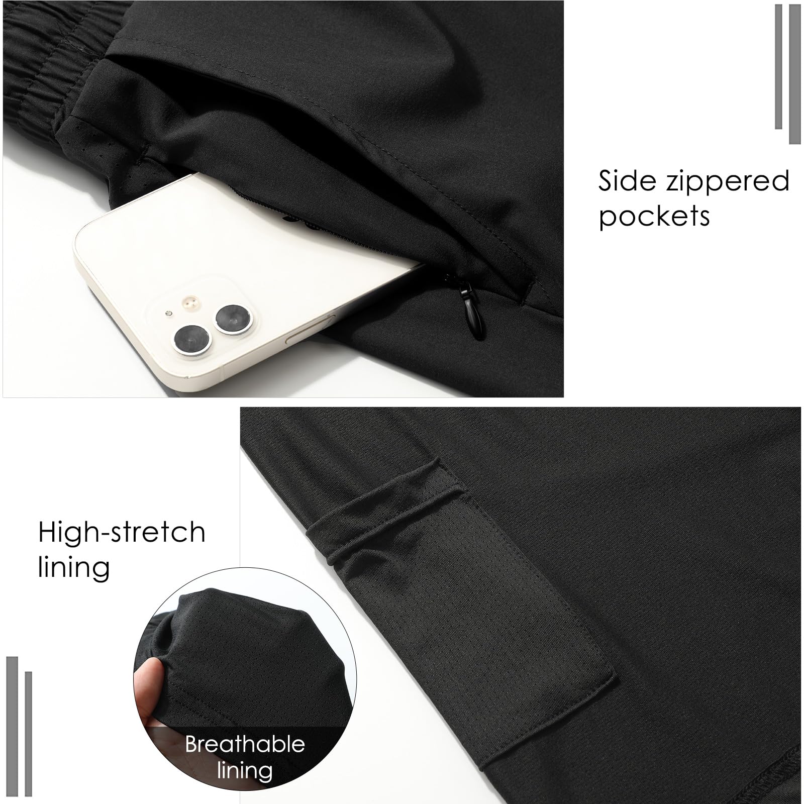 Danfiki Pantaloncini sportivi da uomo, corti da corsa, 2 in 1, con tasche integrate