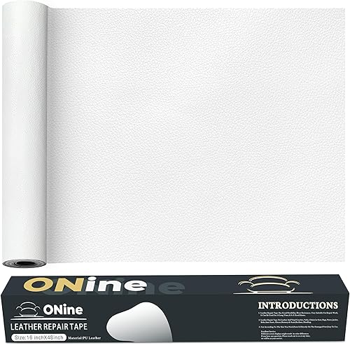 Miniatura 217 de ONine - Cinta de reparación de piel, parche para reparación de piel autoadhesivo de 12 x 48 pulgadas, impermeable, resistente al desgaste, para Negro