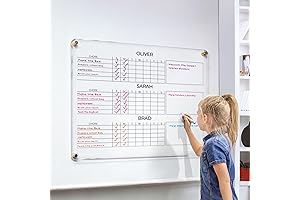 Personalized Acrylic Dry Erase Chore Chart for Kids - Keep Track of...