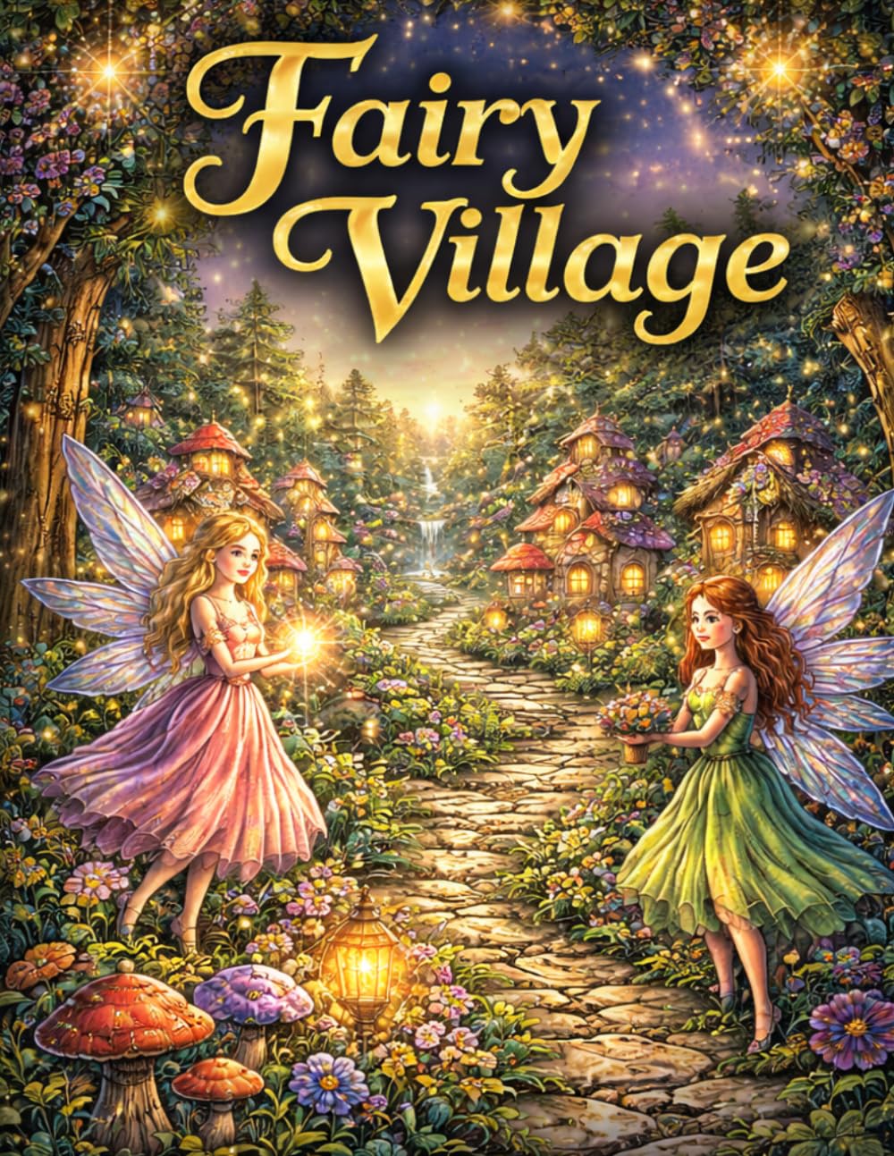 Fairy Village Coloring Book: Magical Fairy Homes, Enchanted Forest Scenes, and Relaxing Fantasy Coloring Pages for All Ages