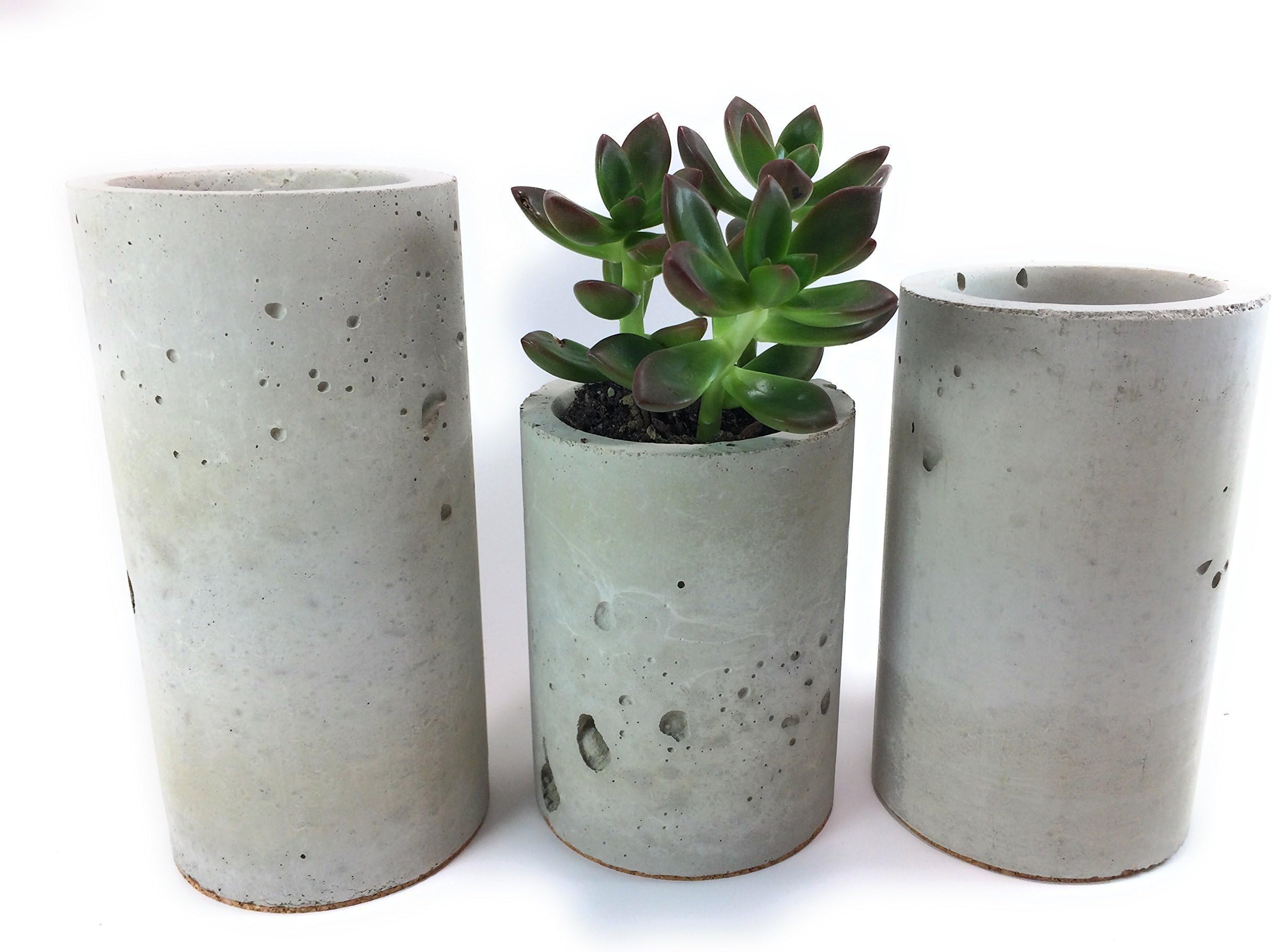 Concrete Succulent Planters/Air Plant Holders. Urba Planters. (set of 3) Natural gray.Cement Succulent pots. Modern Planter set