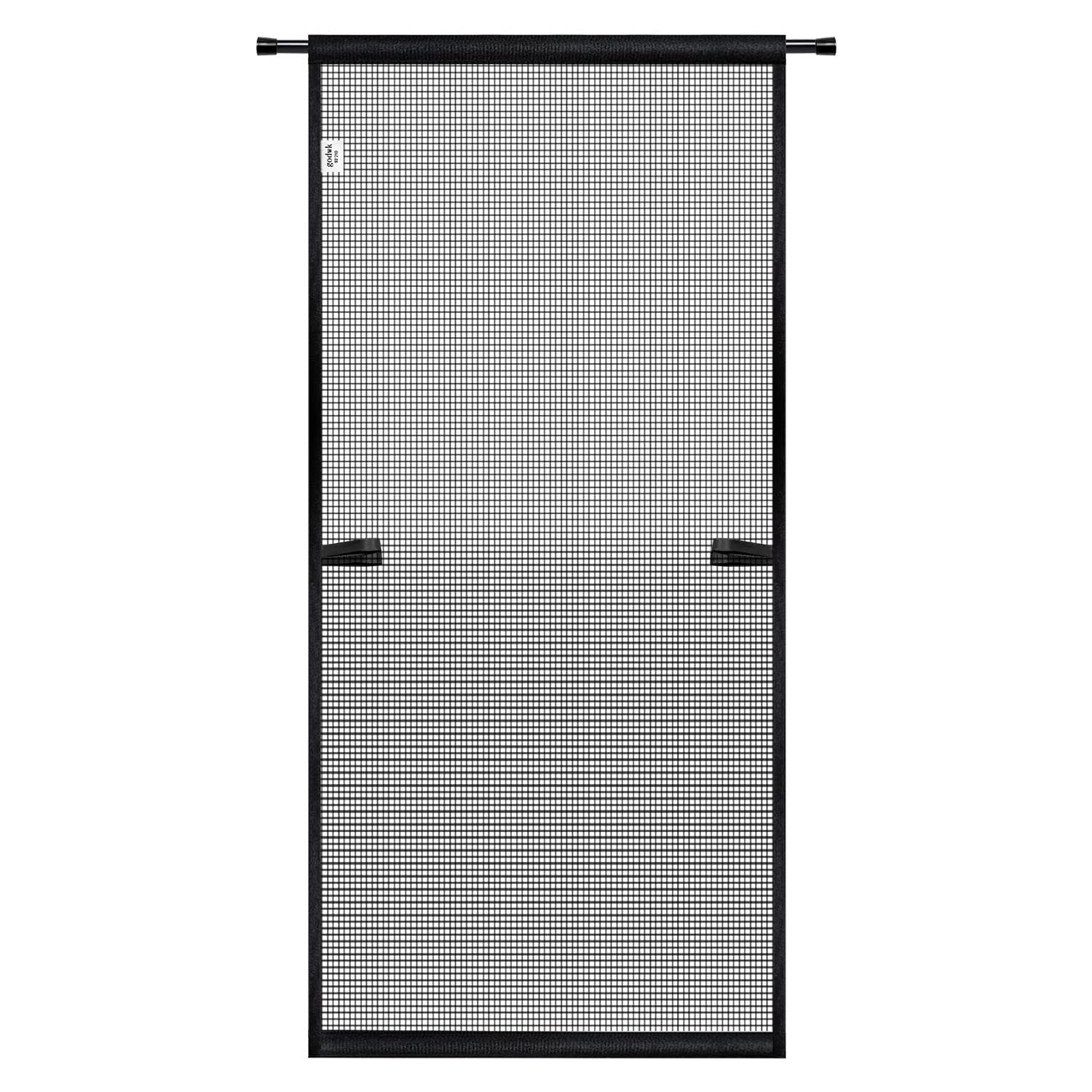 Photo 1 of Godwk Hanging Screen Door - Fits Door Size 36" x 80" (Curtain Size 38'' x 81''), Sturdy Fiberglass Door Curtain Has Tension Rod&Hook&Loop Two Ways of Use, Heavy Duty Durable Door Screen