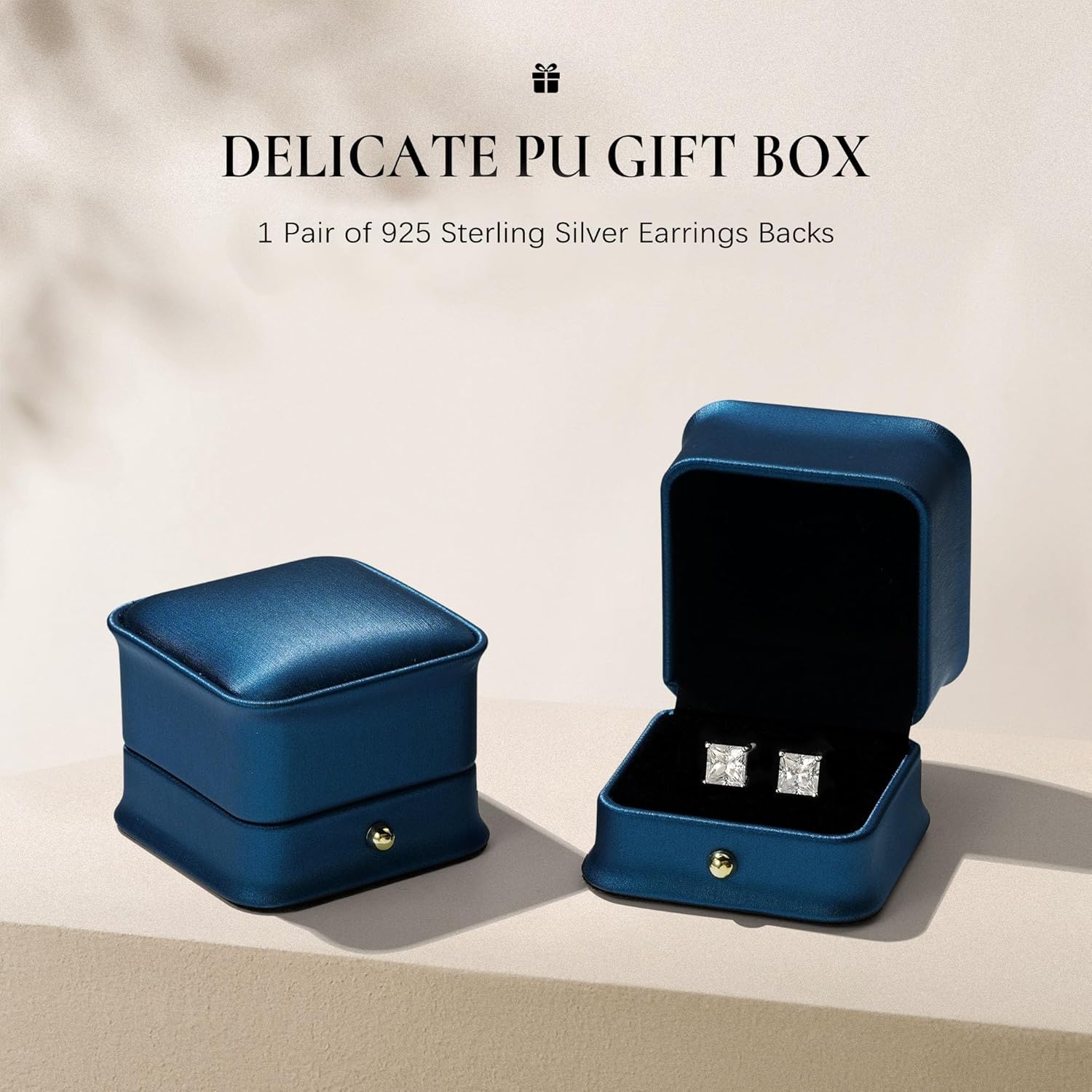 SMILEST 0.6-4ct Princess Cut Moissanite Earrings, Lab Created Earring 925 Sterling Silver Moissanite Screw Back Earrings Studs for Women Men Jewelry Gifts - Image 7