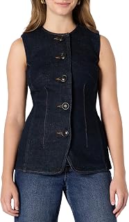 Amazon Essentials Women's Regular-Fit Button-Down Denim Vest