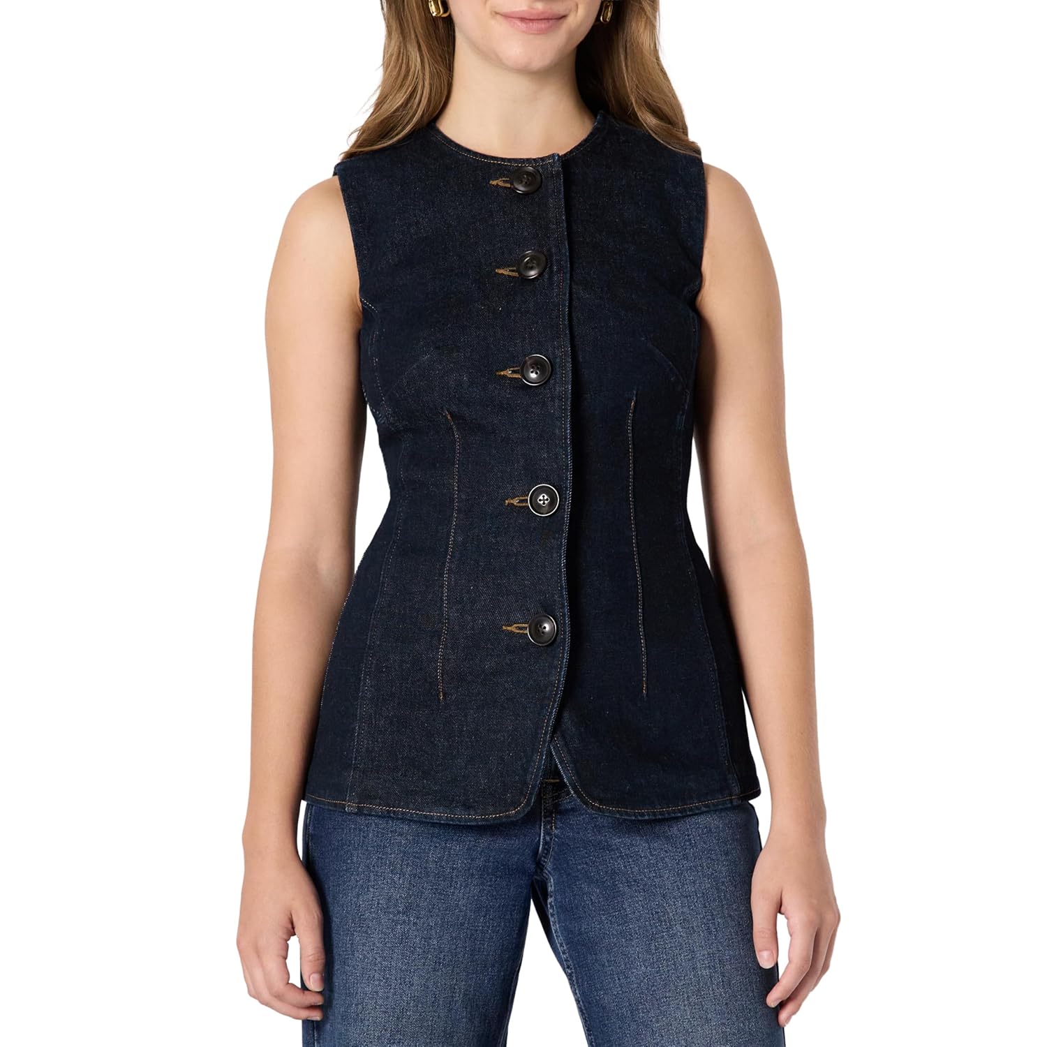 Amazon Essentials Demis Pick Womens Regular-Fit Button-Down Denim Vest