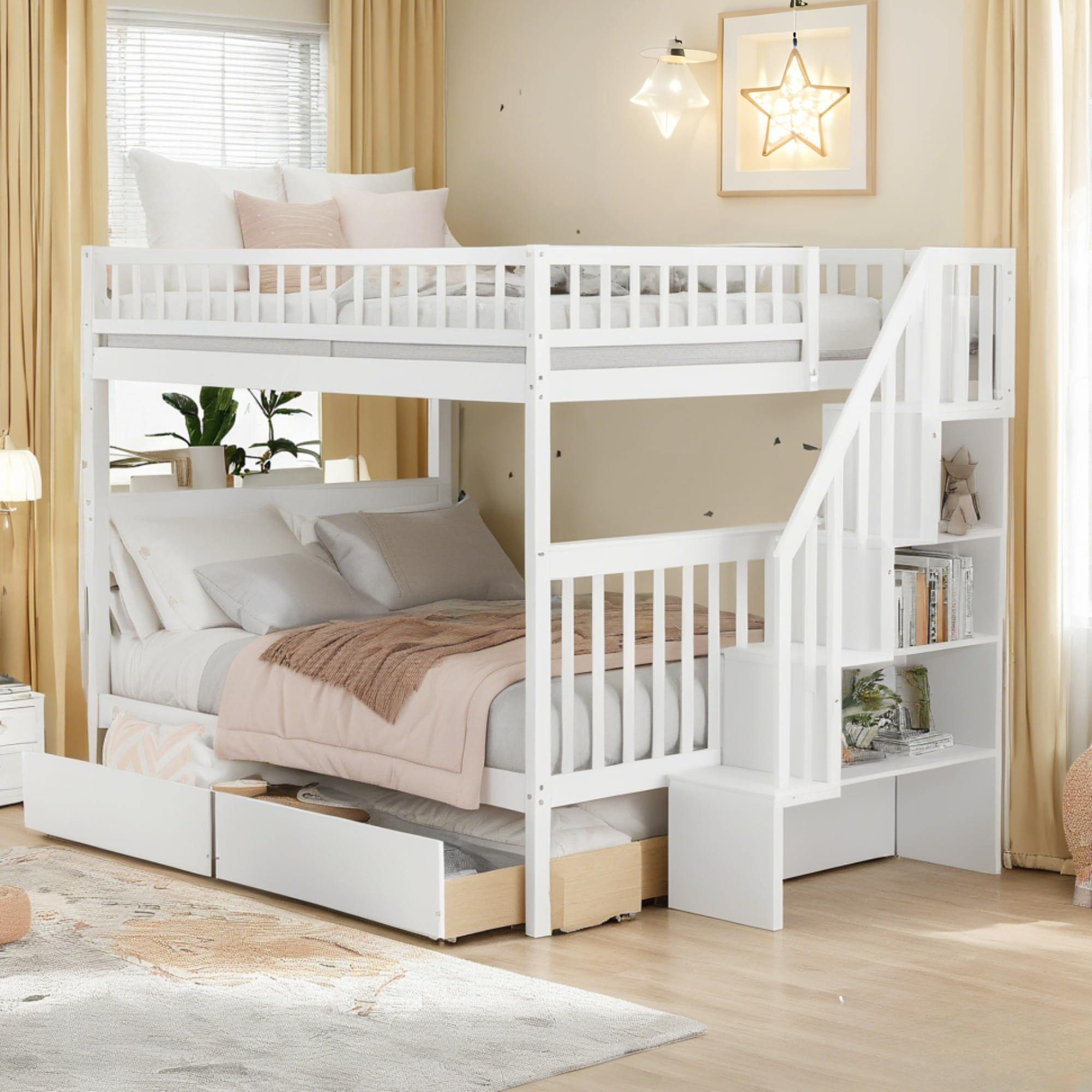 Bellemave Full Over Full Bunk Bed White
