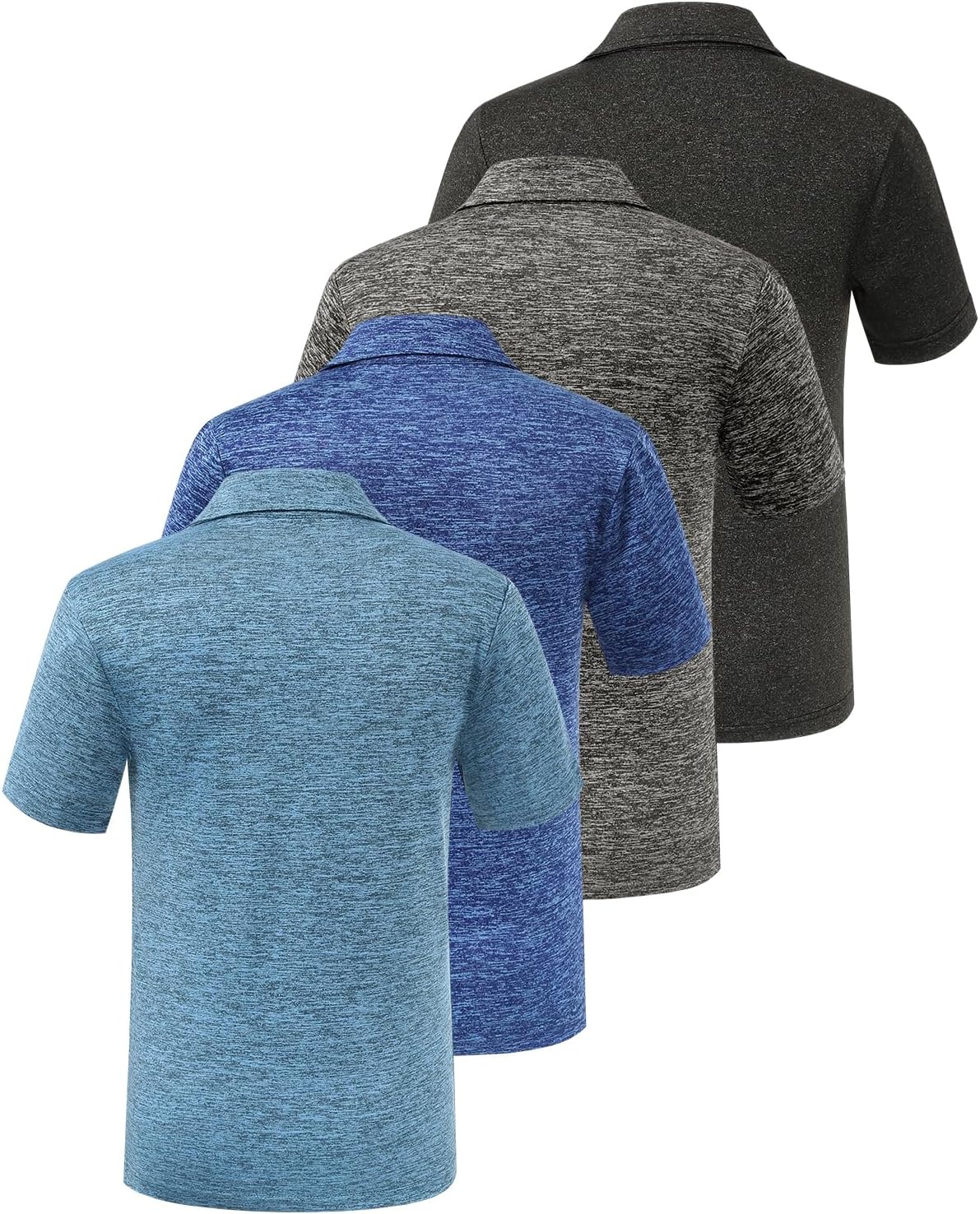 Ullnoy Boys Short Sleeve Polo Shirt Moisture Wicking Golf Shirt Kids School Camp Uniform Shirts Boys 4 Pack - Image 3