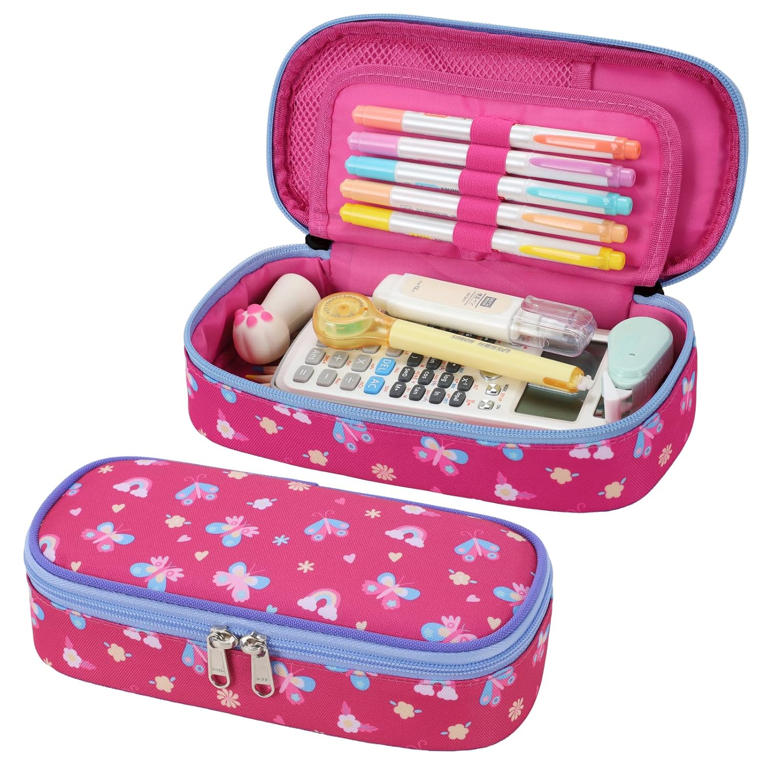 BrainyBees Pencil Case for Girls - Cute Zipper Pencil Pouch for Girls Sparkly Kids Pencil Box Pencil Bag for School, Penci...